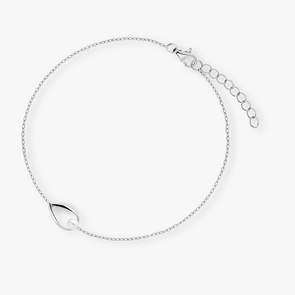 Bransoleta srebrna z perłą