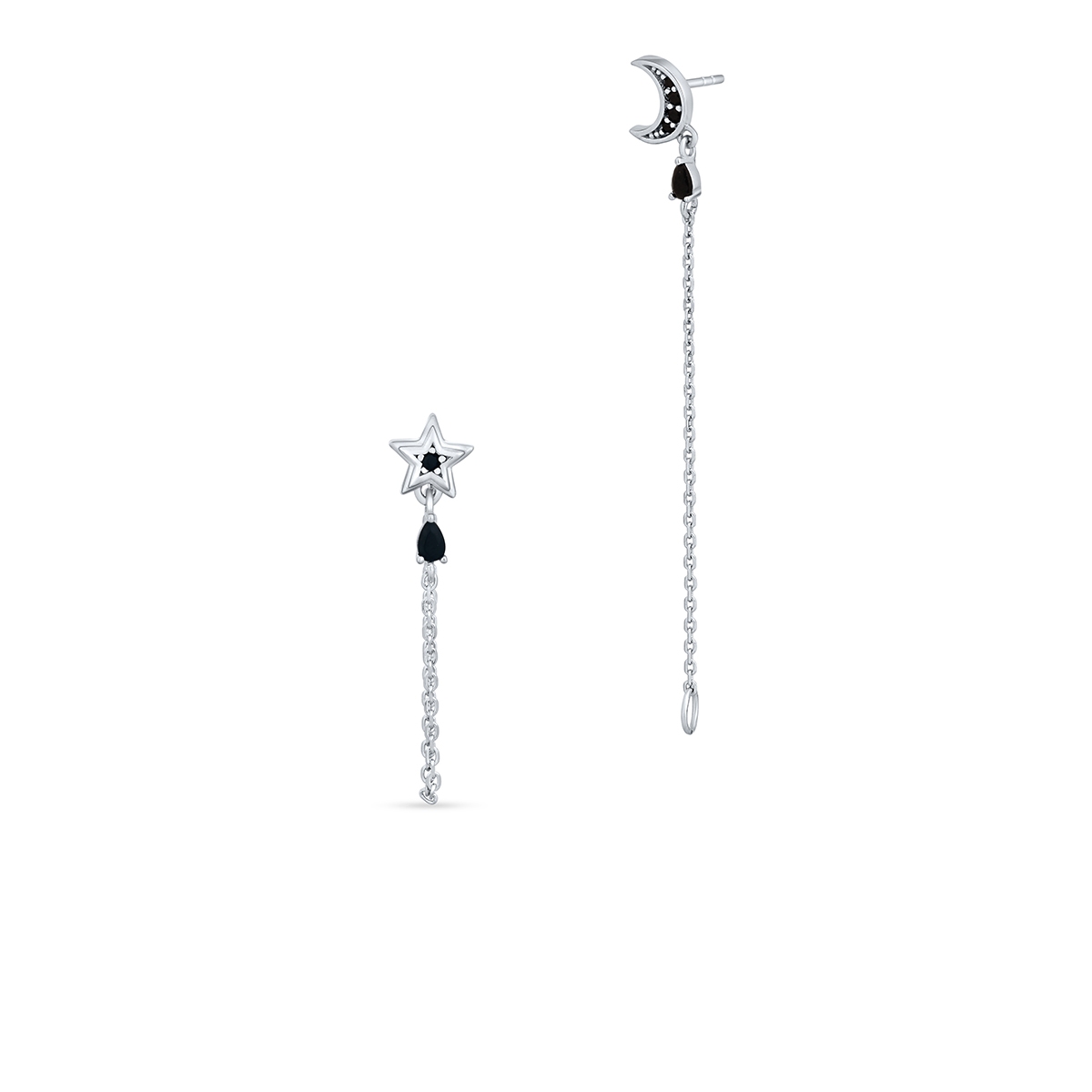 Kolczyki srebrne asymetryczne