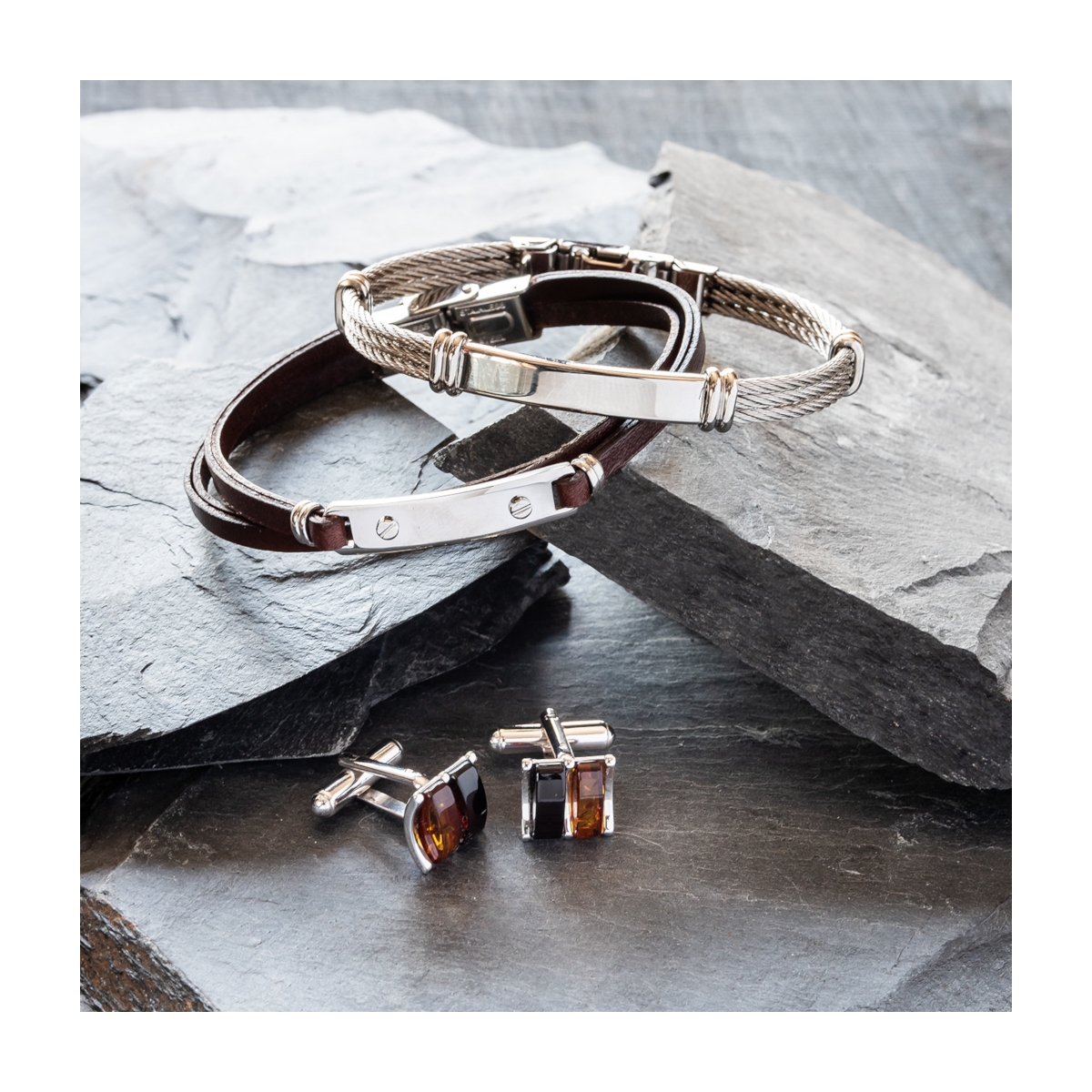 Spinki do koszuli srebrne W.KRUK