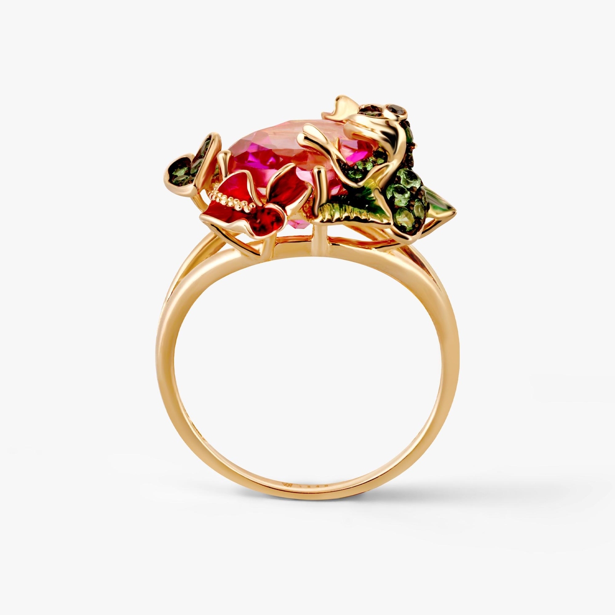 Pierścionek złoty Kwiaty Nocy Anturium