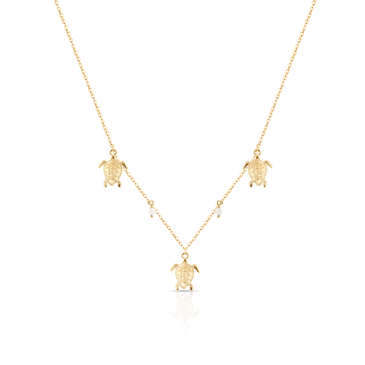 Naszyjnik złoty z żółwiami Santorini