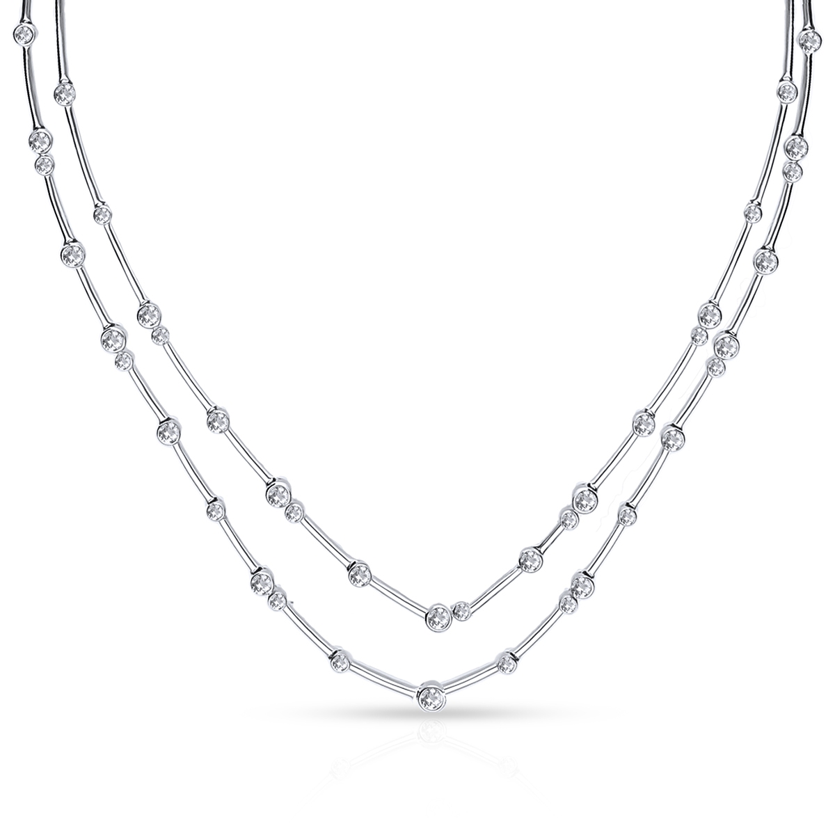 Naszyjnik białe złoto z brylantami