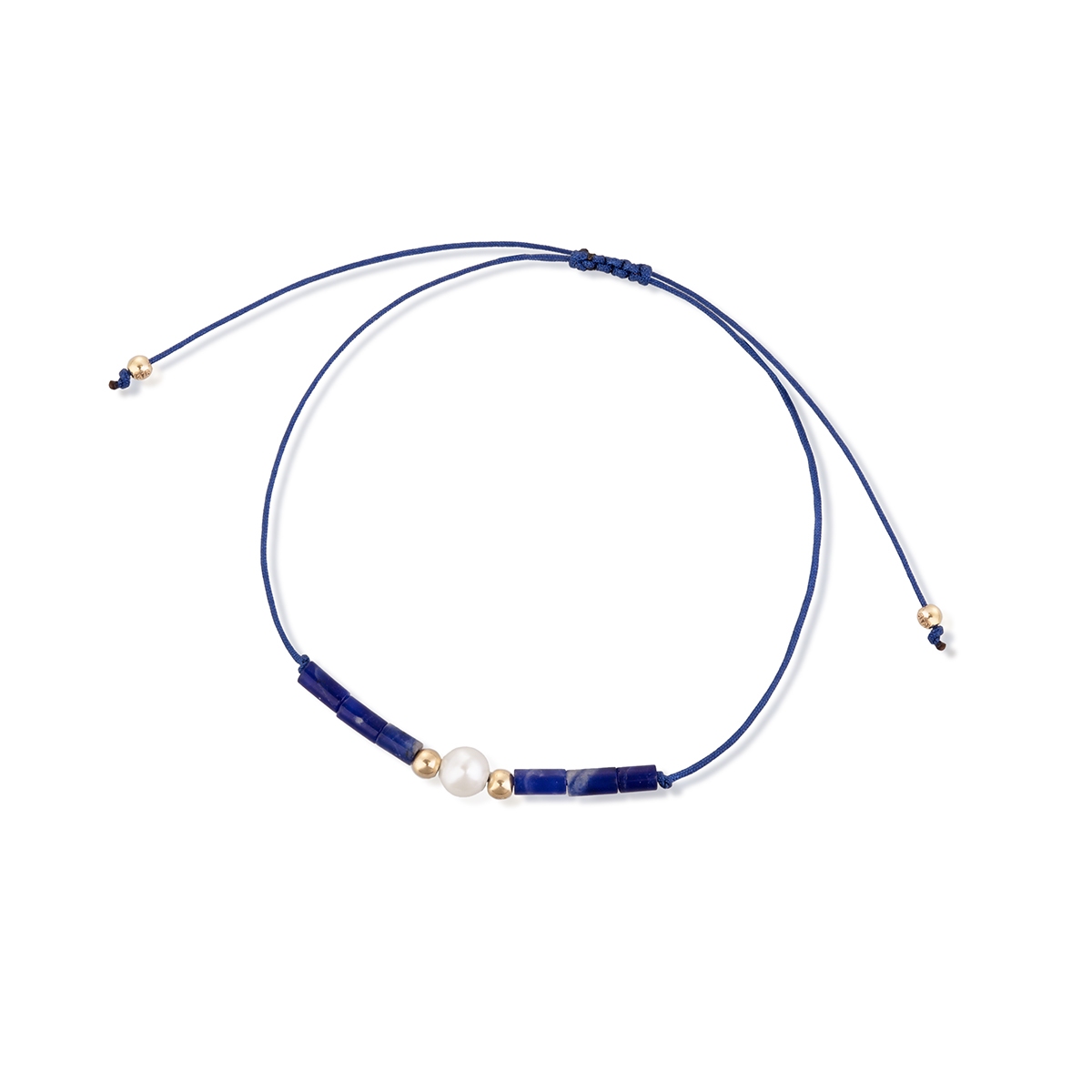 Bransoleta sznurkowa z perłą i sodalitami