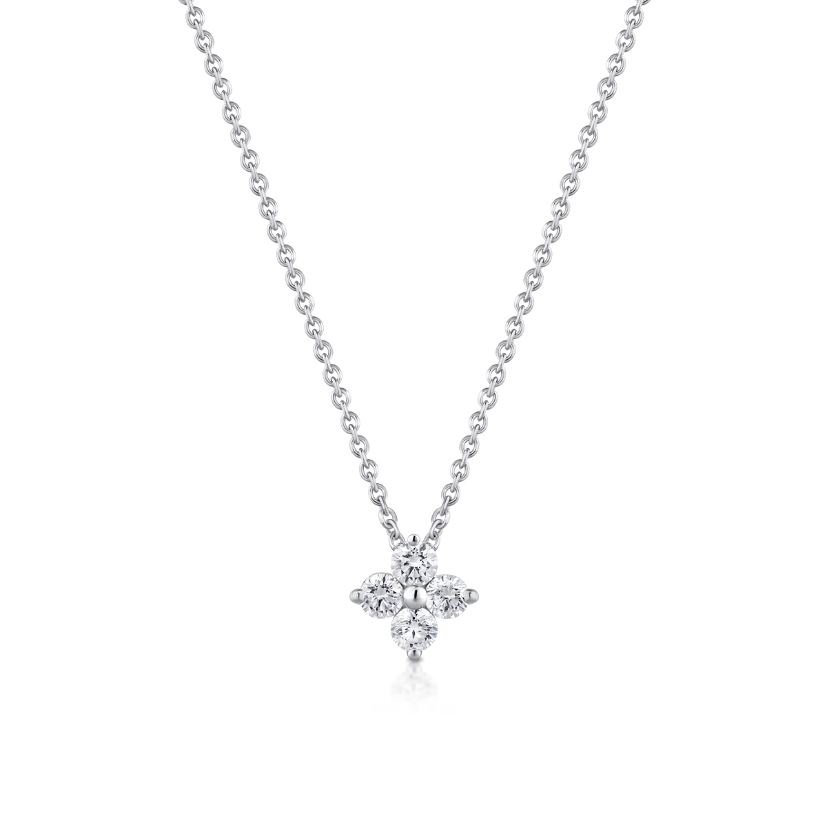 Naszyjnik białe złoto z diamentami