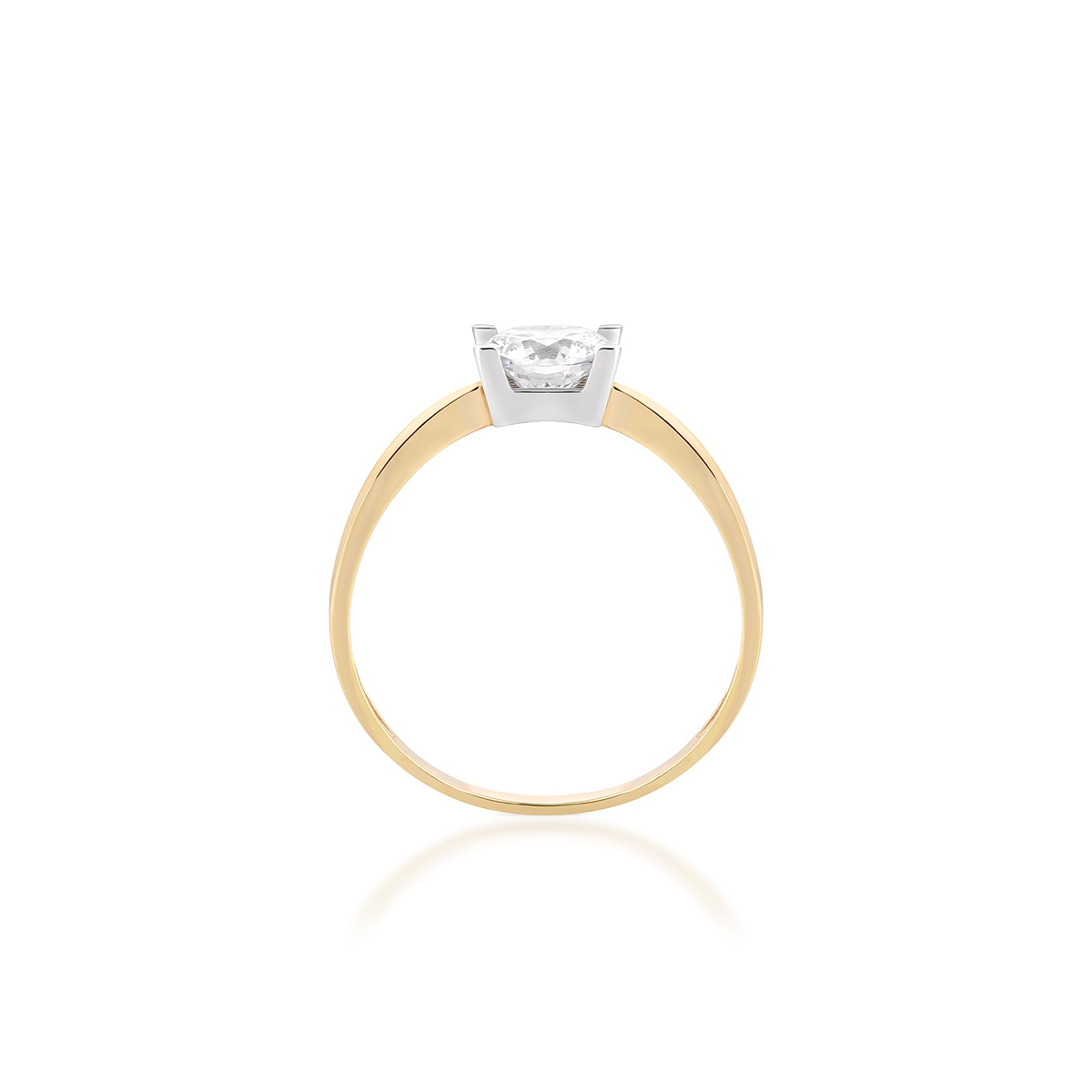 Pierścionek złoty z cyrkonią