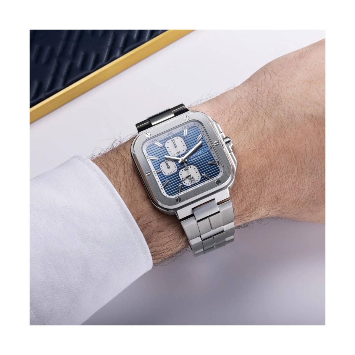 ZEGAREK HERBELIN CAP CAMARAT SQUARE CHRONOGRAPH