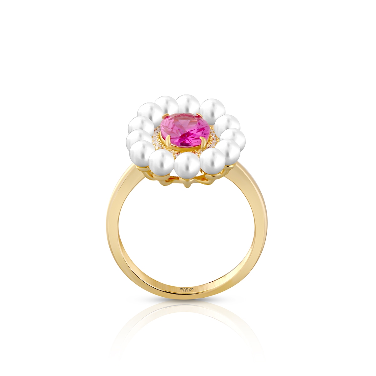 Pierścionek srebrny z perłami