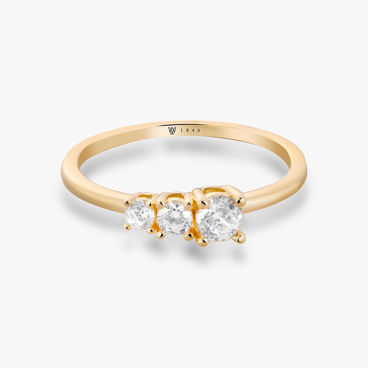 Pierścionek srebrny pozłacany z cyrkoniami