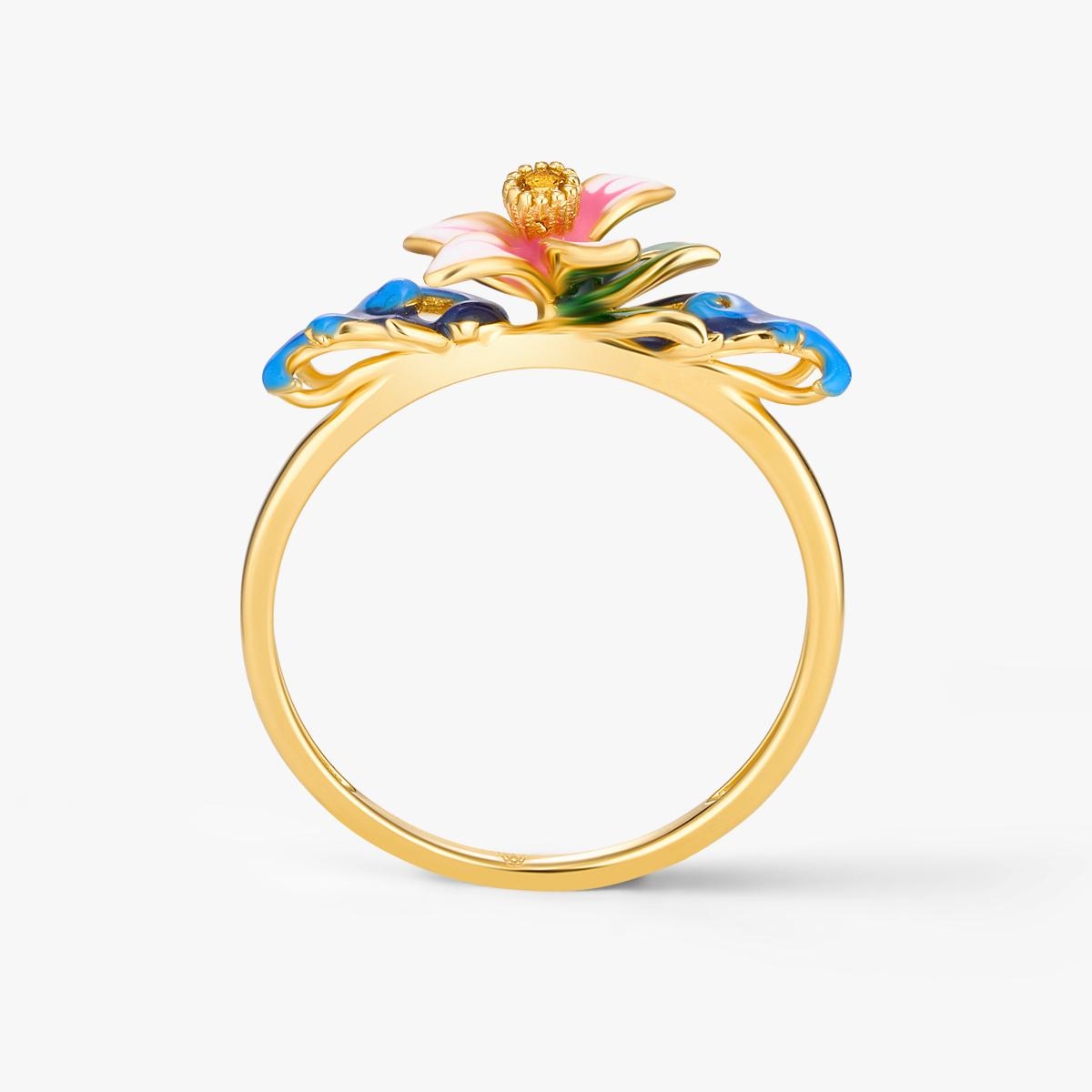 Pierścionek srebrny Kwiaty Nocy Cytrusy