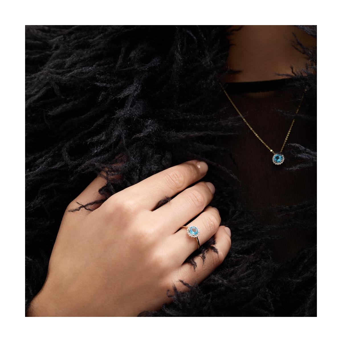 Wisiorek złoty z topazem Maria Antonina