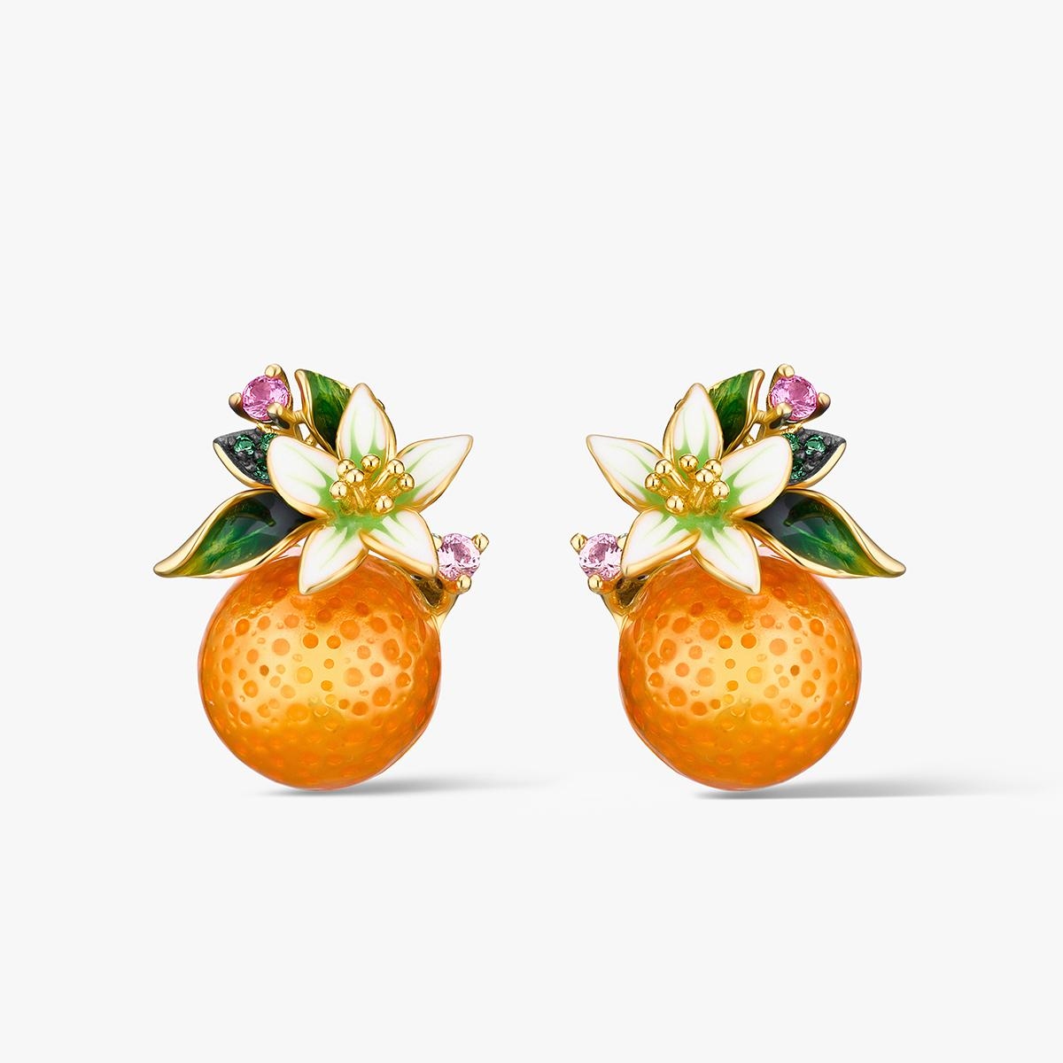 Kolczyki srebrne Kwiaty Nocy Cytrusy