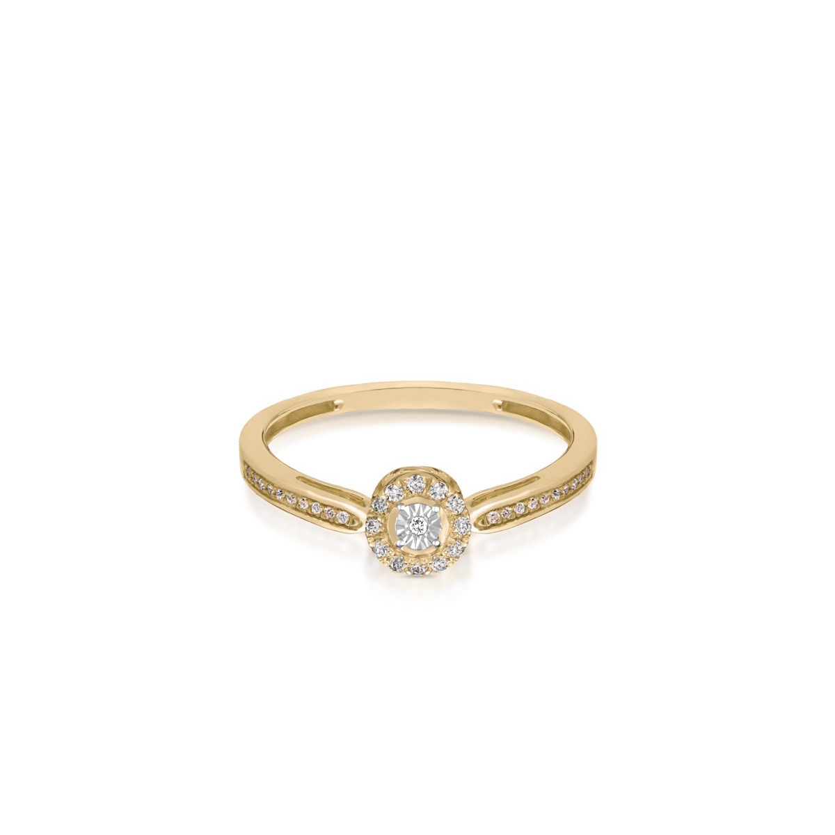 Pierścionek złoty z diamentami