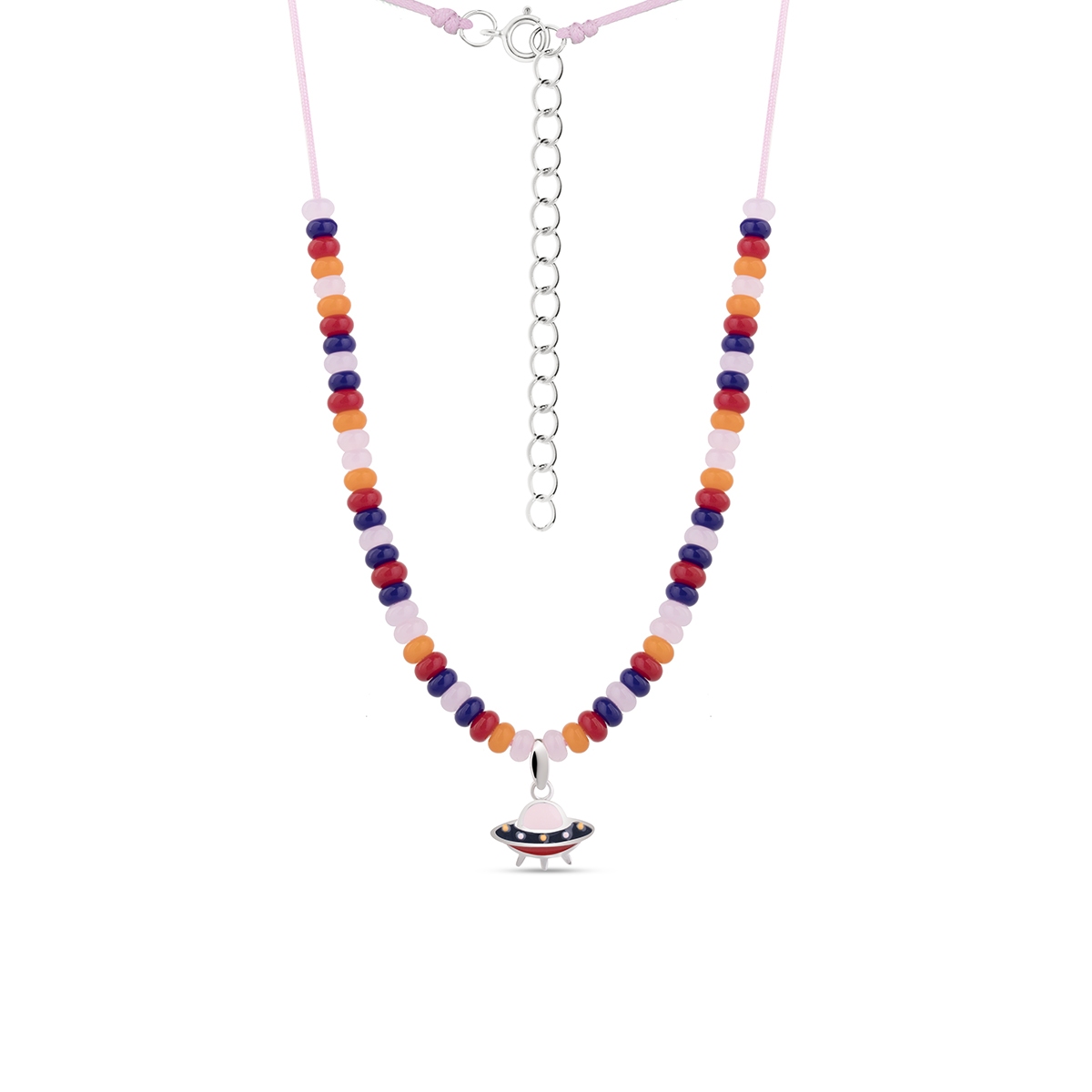 Naszyjnik srebrny z motywem UFO