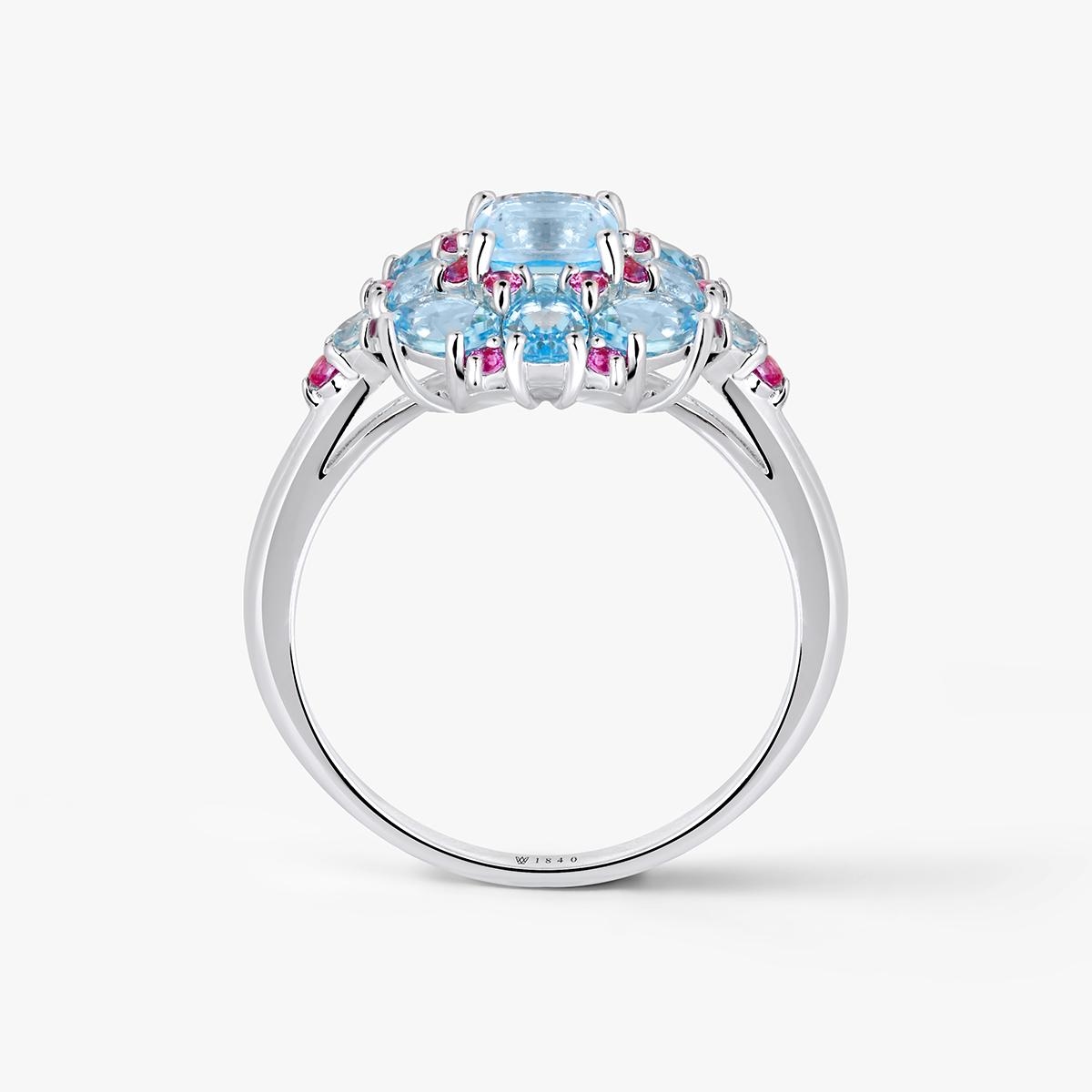 Pierścionek srebrny z topazami