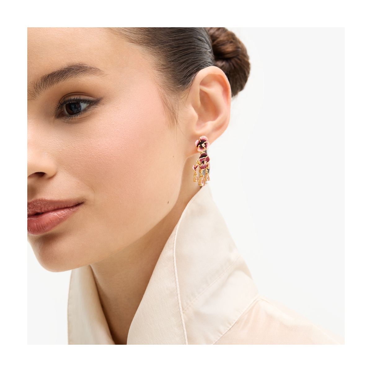 Kolczyki srebrne Kwiaty Nocy Bratki