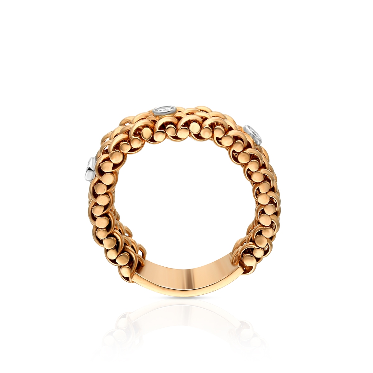 Pierścionek złoty bicolor z brylantami