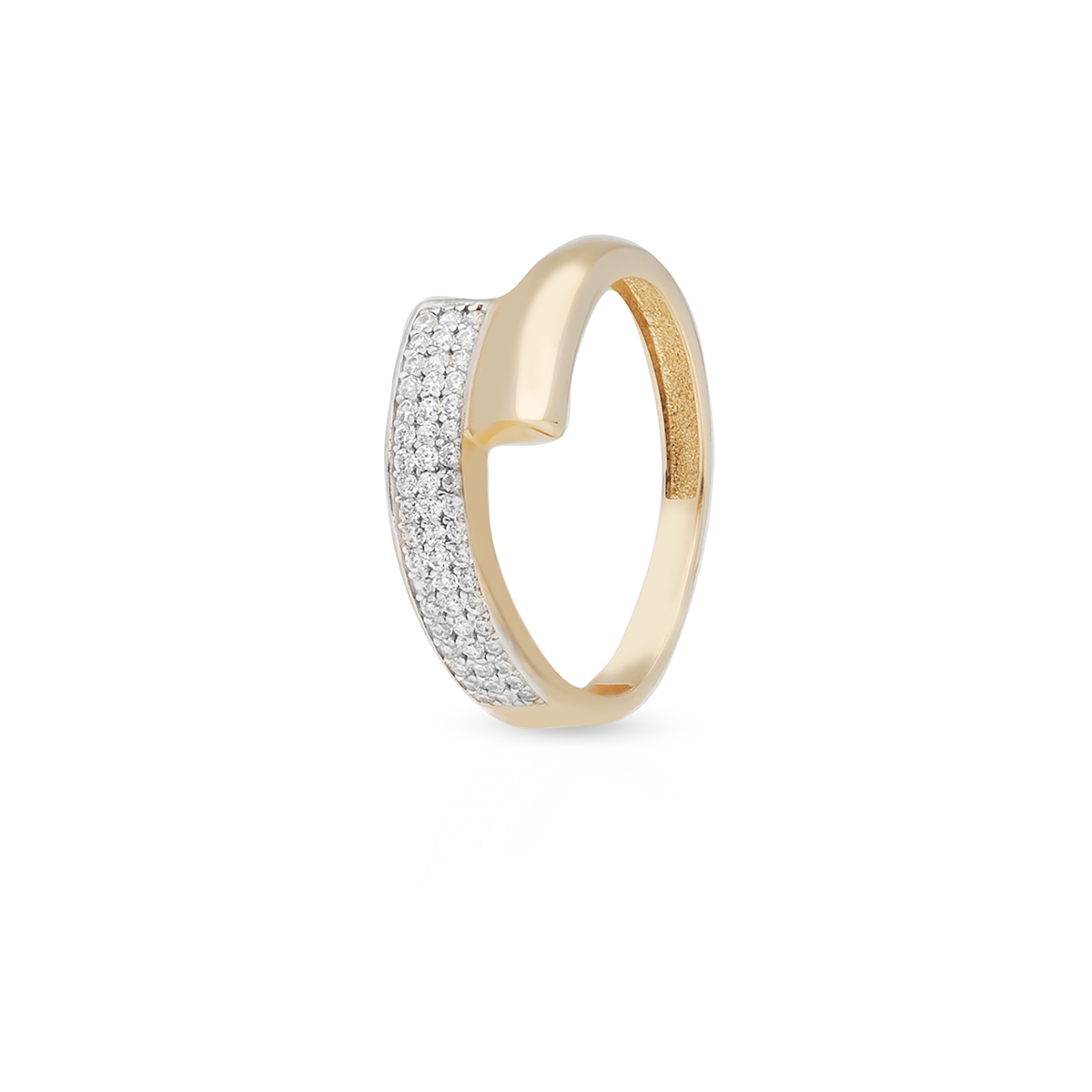 Pierścionek złoty bicolor asymetryczny