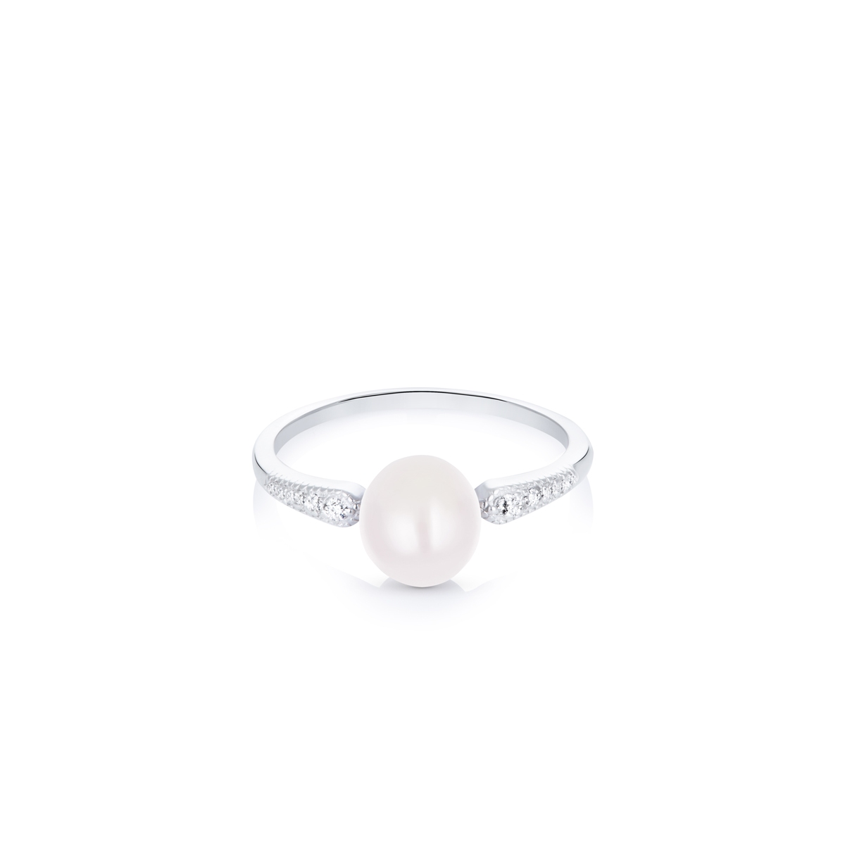 Pierścionek srebrny duża perła