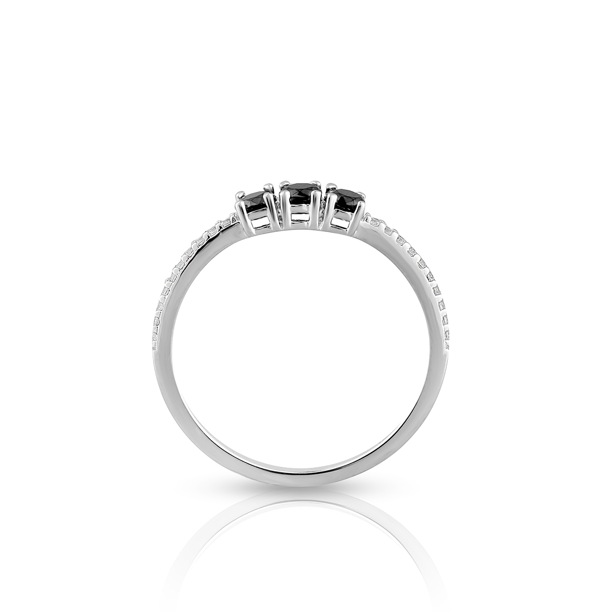 Pierścionek srebrny z cyrkoniami i spinelami