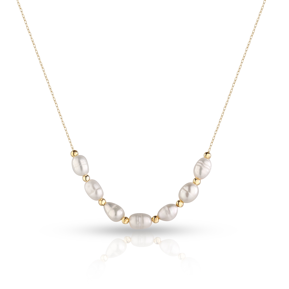 Naszyjnik złoty z perłami