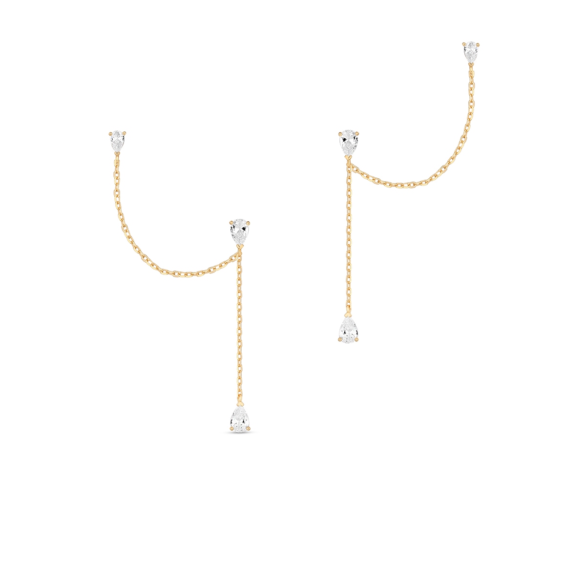 Kolczyki srebrne pozłacane z cyrkoniami