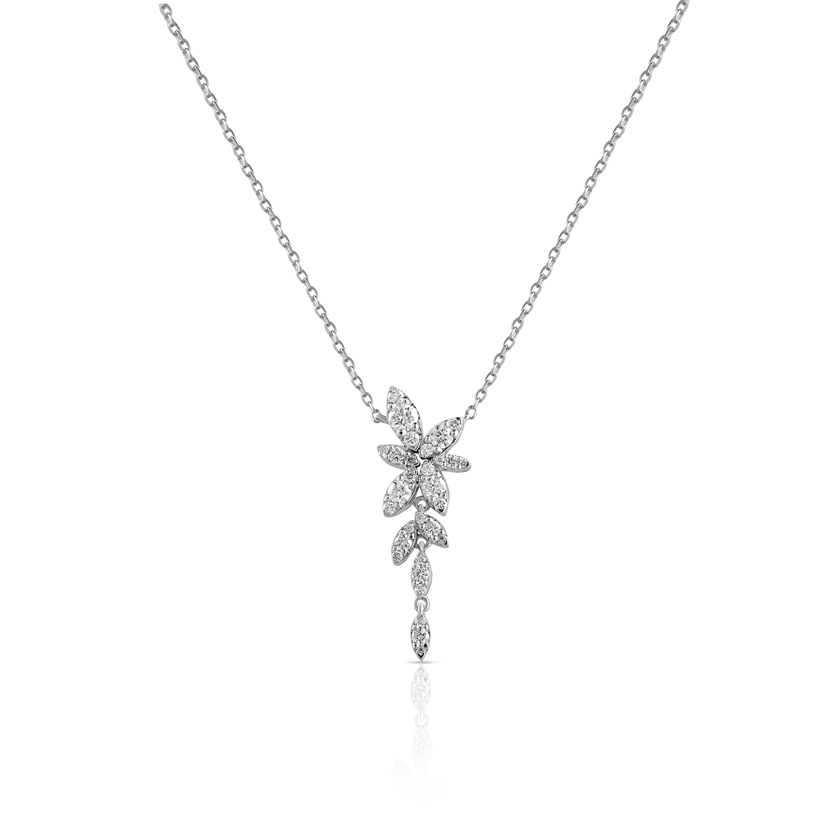 Naszyjnik białe złoto z brylantami