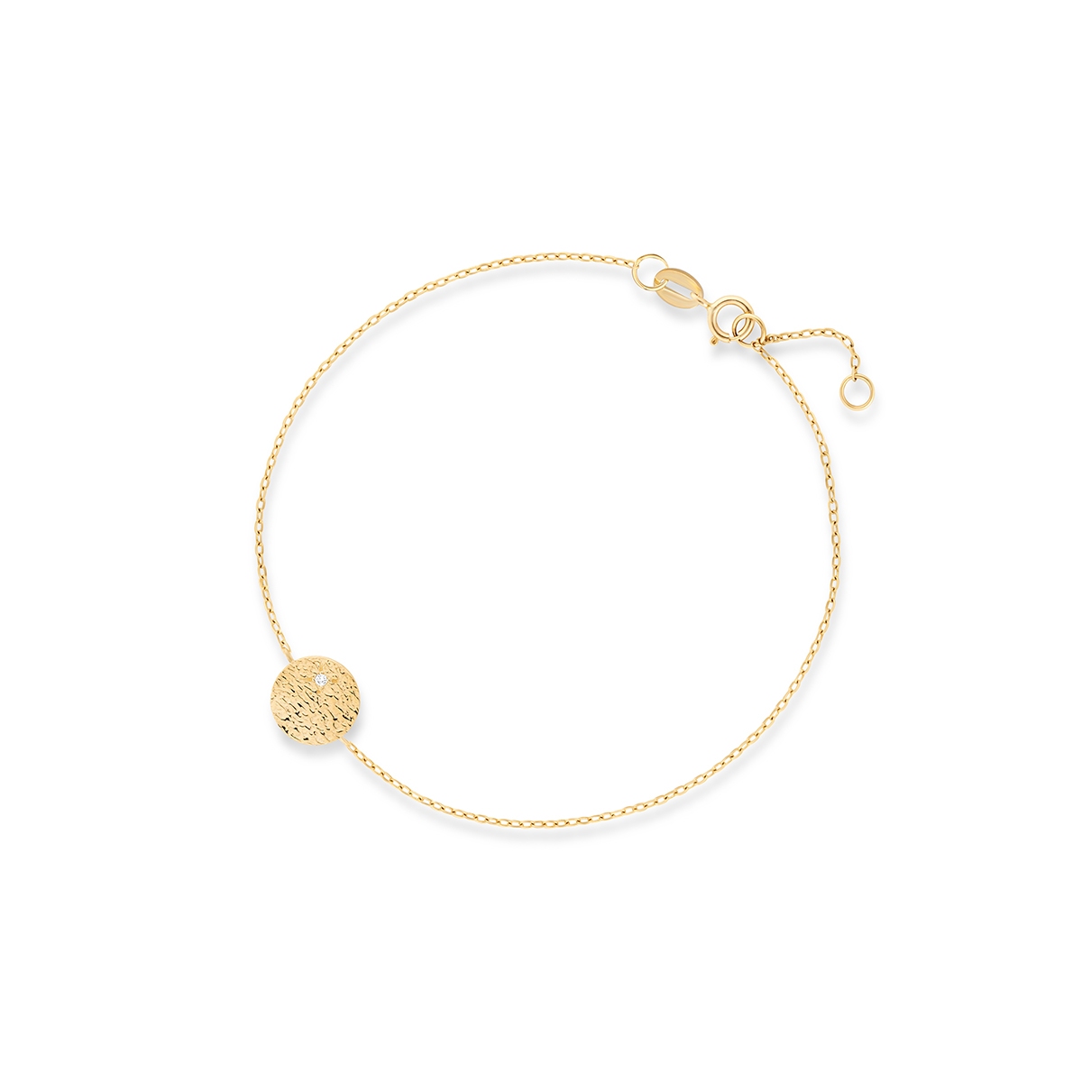 Bransoleta złota kółeczko z cyrkonią