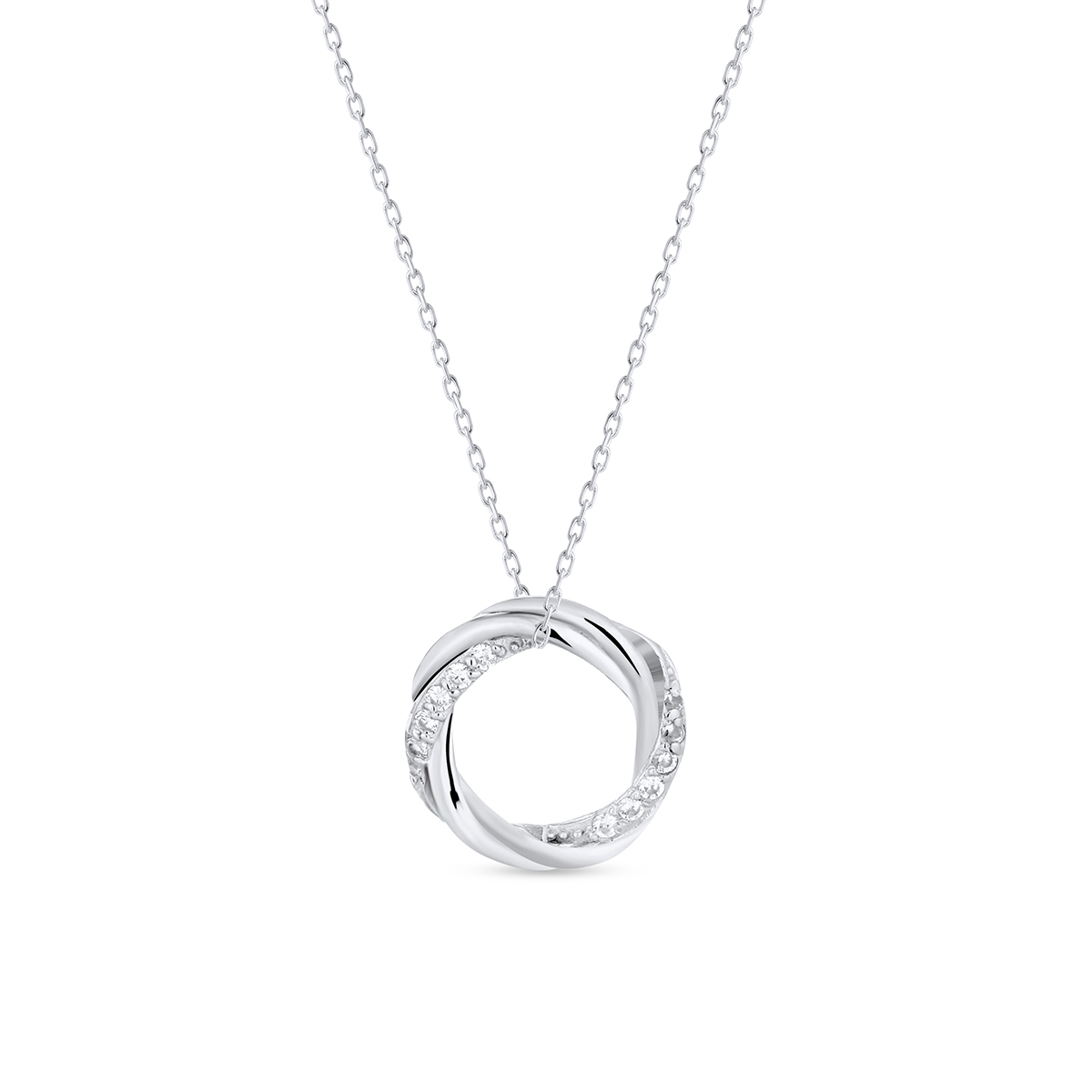 Wisiorek srebrny z cyrkoniami