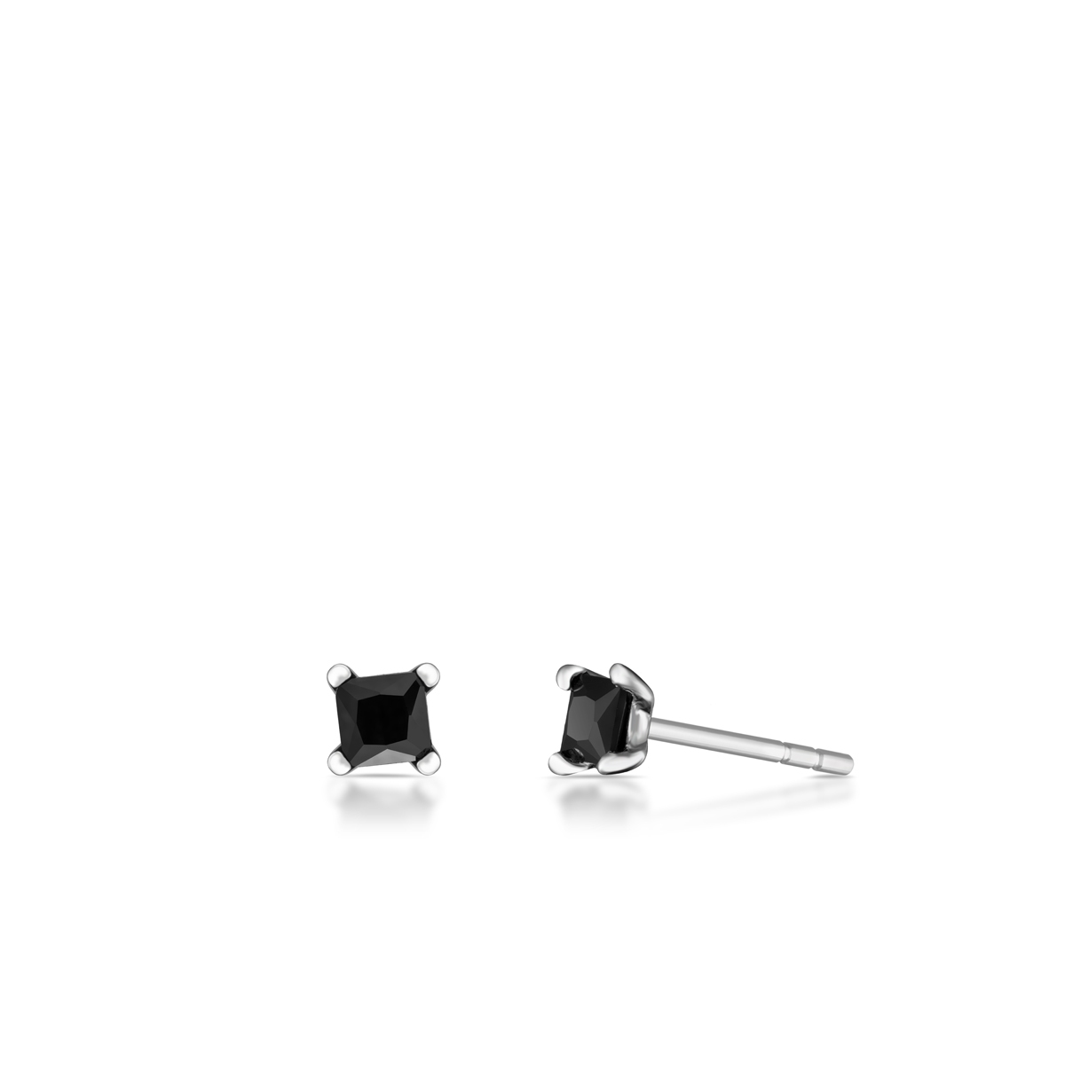 Kolczyki srebrne z czarnymi cyrkoniami