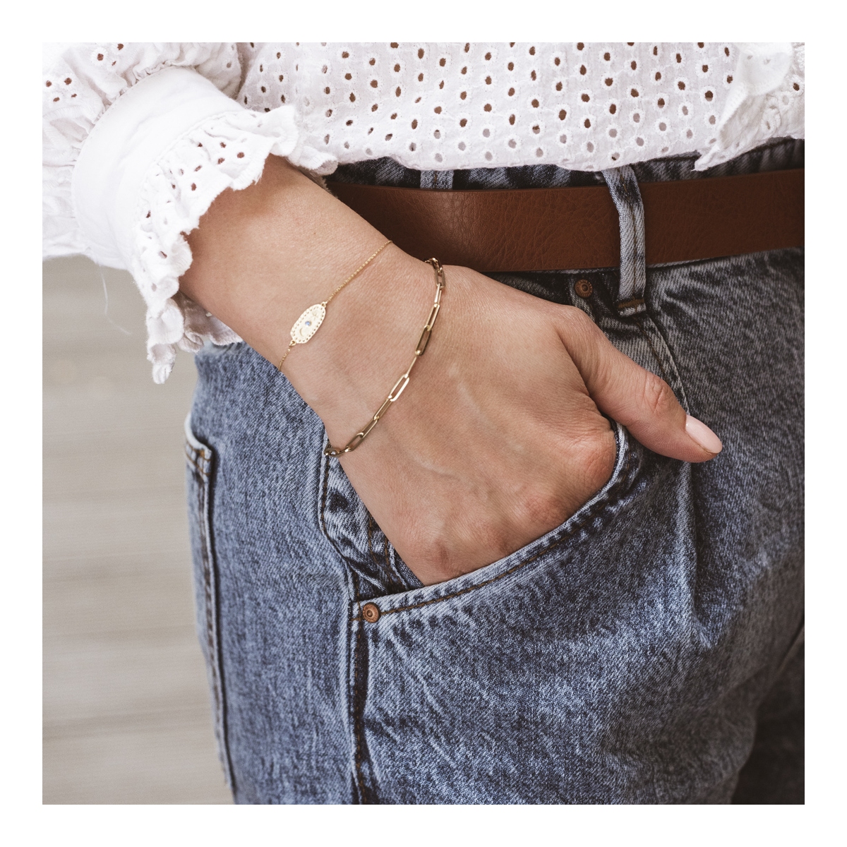 Bransoleta złota paper clip