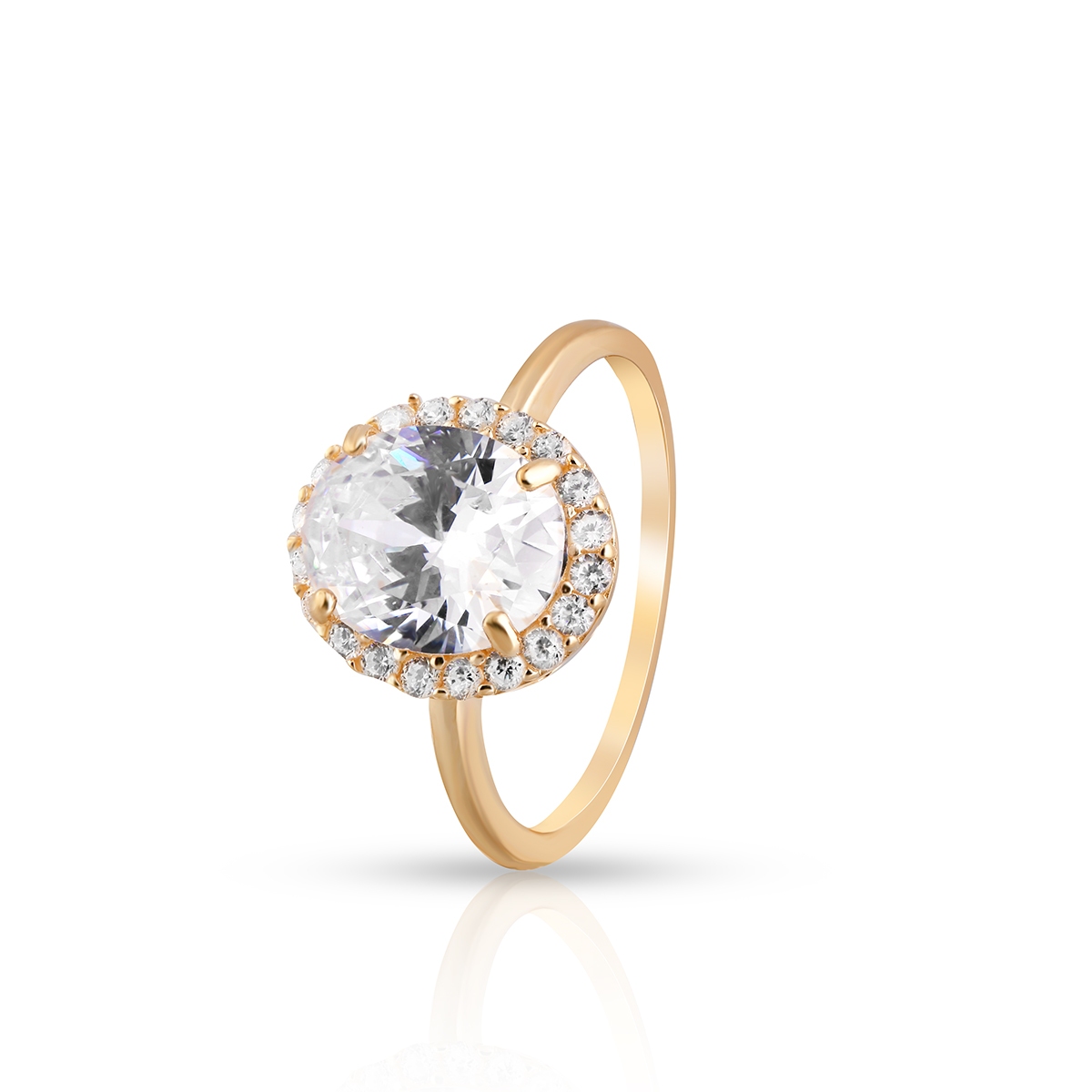 Pierścionek złoty z cyrkoniami