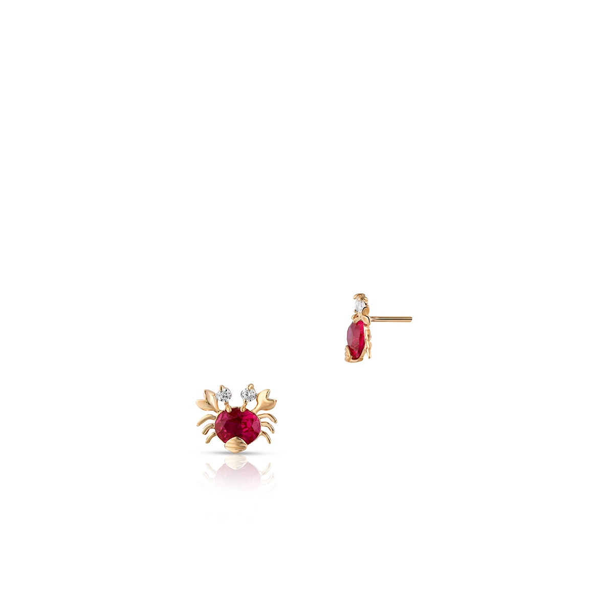 Kolczyki złote kraby