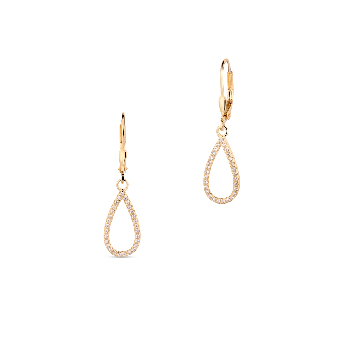 Kolczyki srebrne pozłacane z cyrkoniami