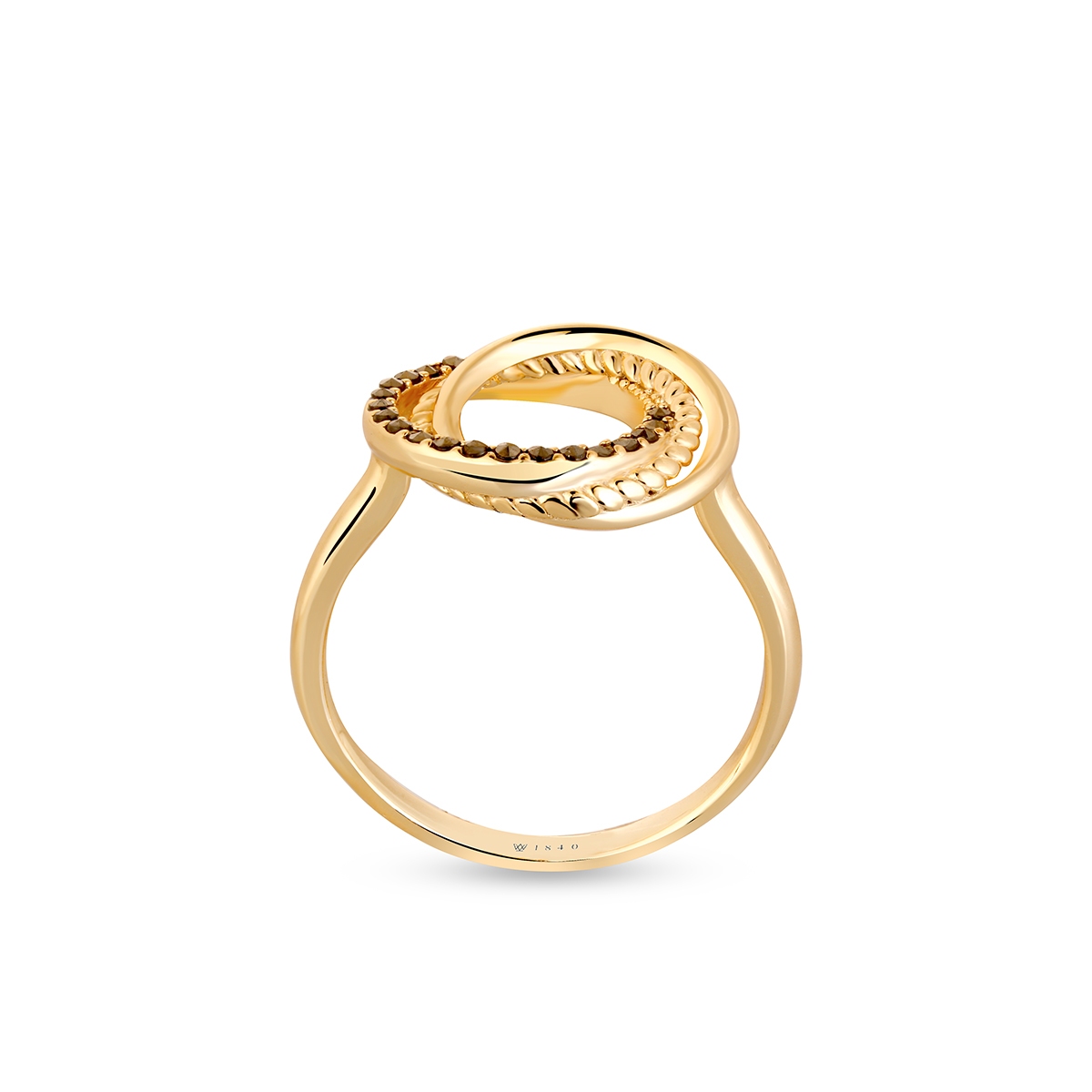 Pierścionek srebrny pozłacany z markasytami