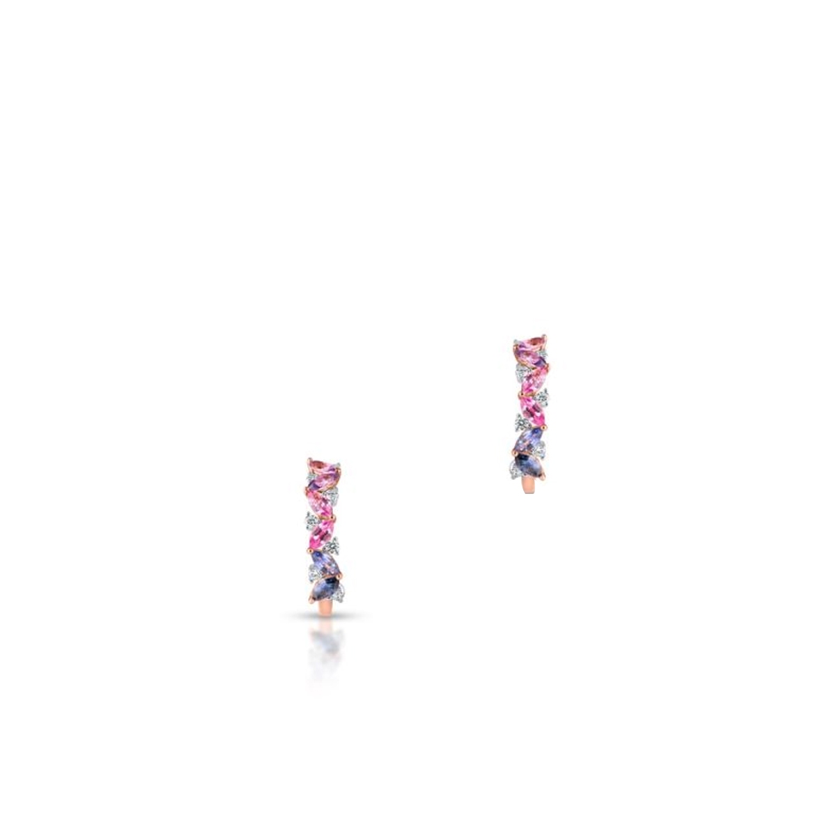 Kolczyki złote z brylantami i szafirami