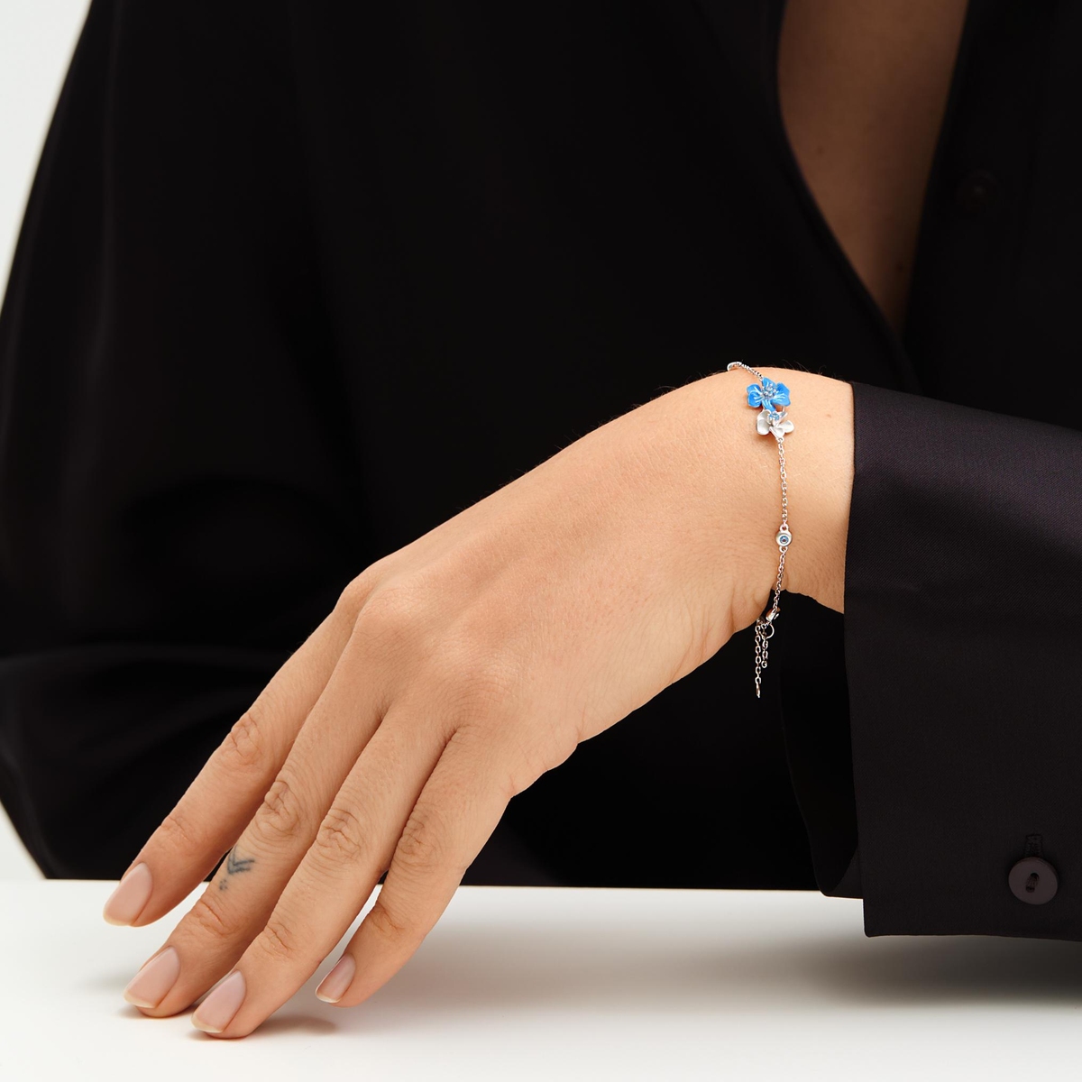 Bransoletka srebrna Kwiaty Nocy