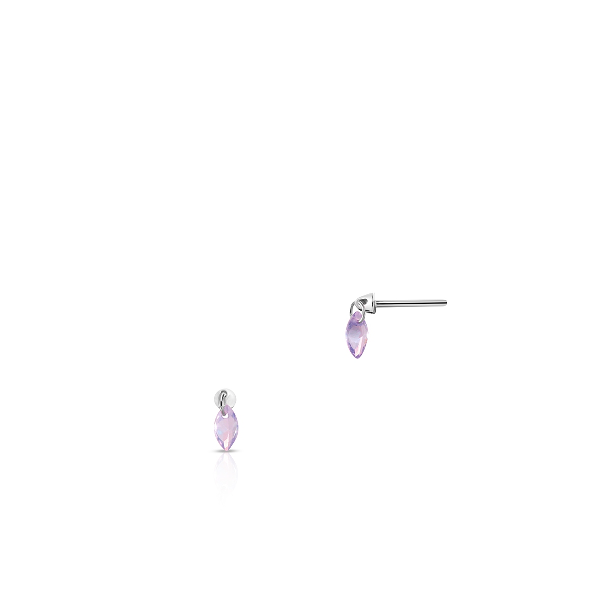 Kolczyki srebrne z fioletowymi cyrkoniami