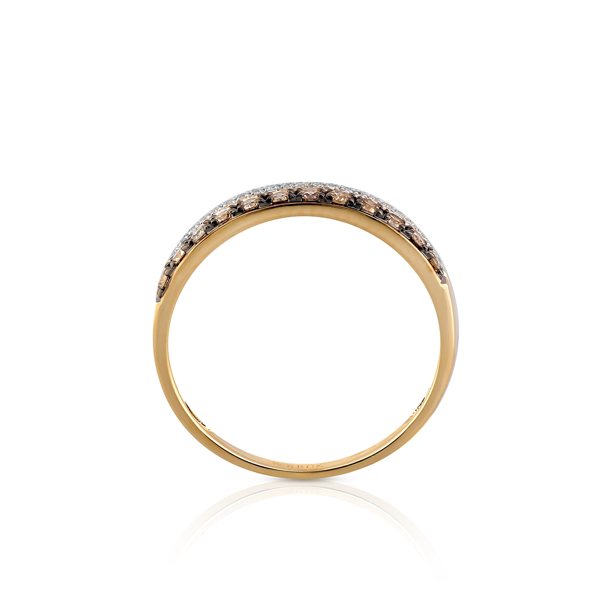 Pierścionek złoty bicolor z diamentami