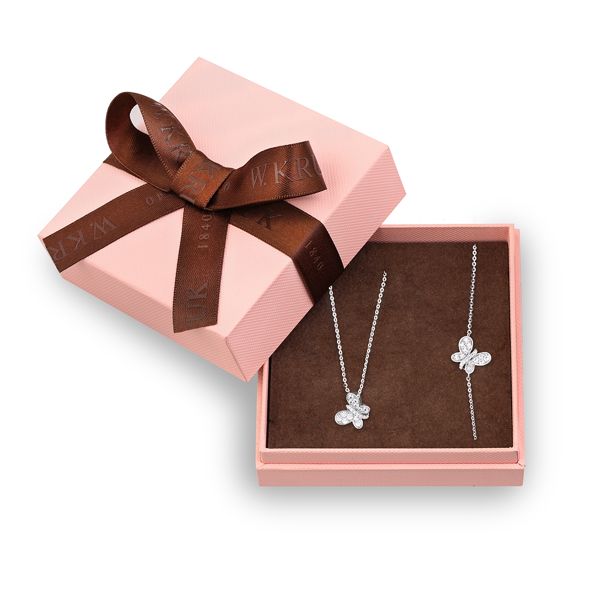 Komplet Motyl z cyrkoniami