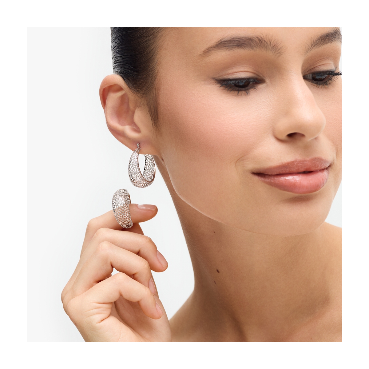 Kolczyki srebrne ażurowe