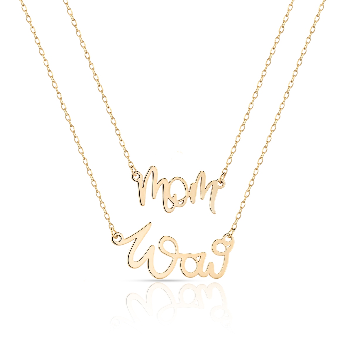 Naszyjnik srebrny pozłacany Wow Mom