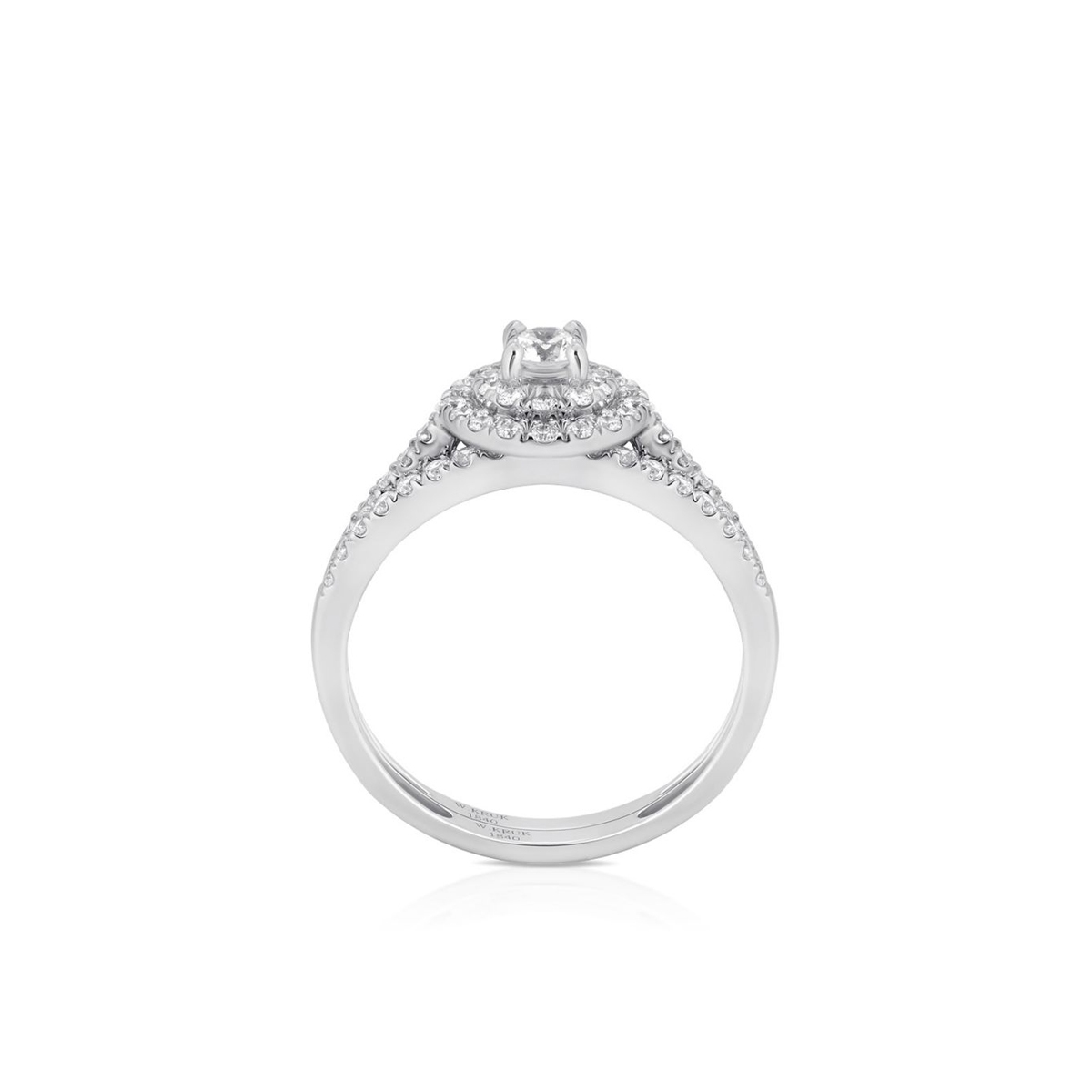 Pierścionek białe złoto z brylantami