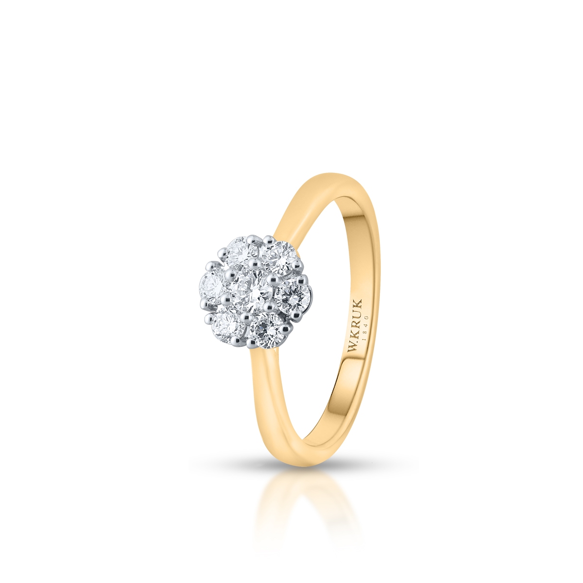 Pierścionek złoty z brylantami