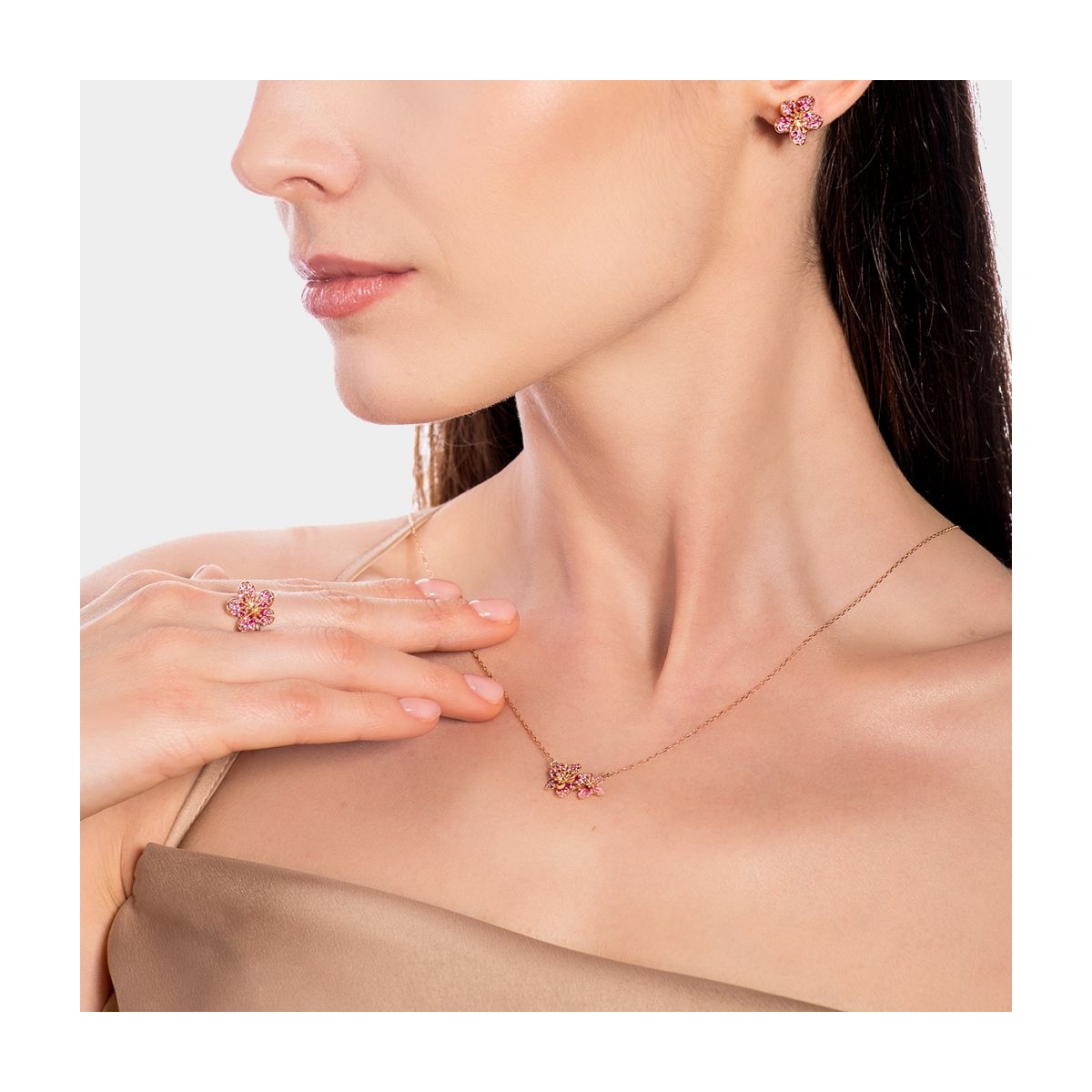 Naszyjnik różowe złoto Kwiaty Nocy