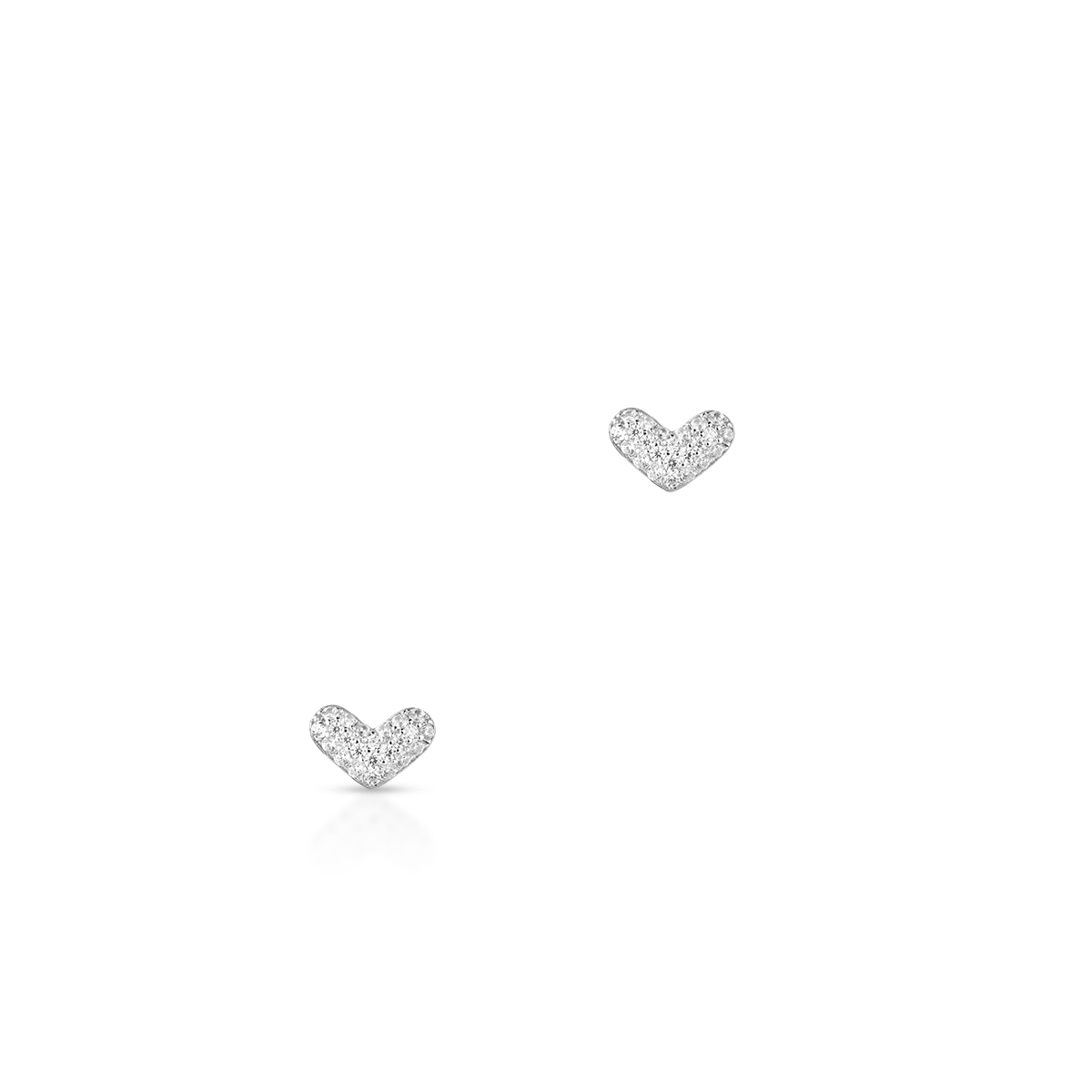 Kolczyki srebrne serca z cyrkoniami