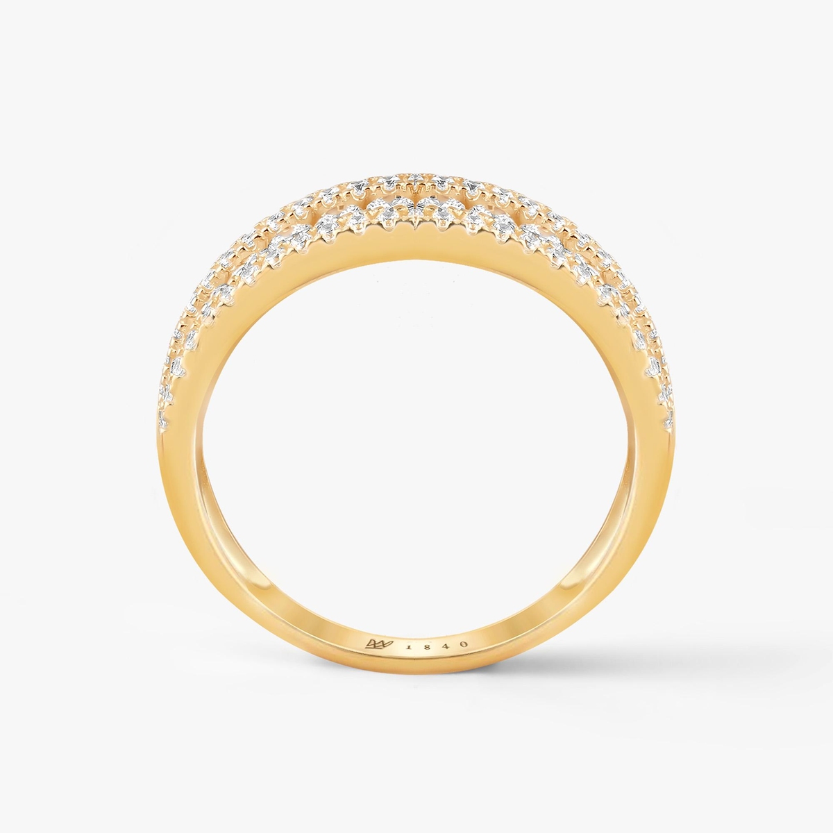 Pierścionek złoty z cyrkoniami Ceremonials