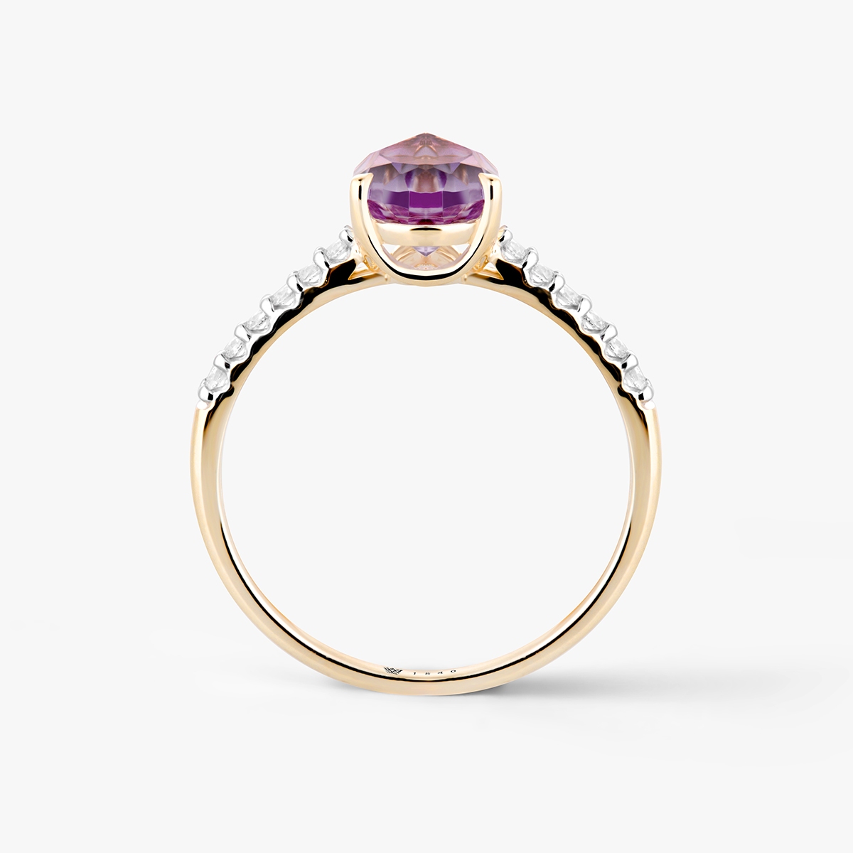 Pierścionek złoty z ametystem Maria Antonina