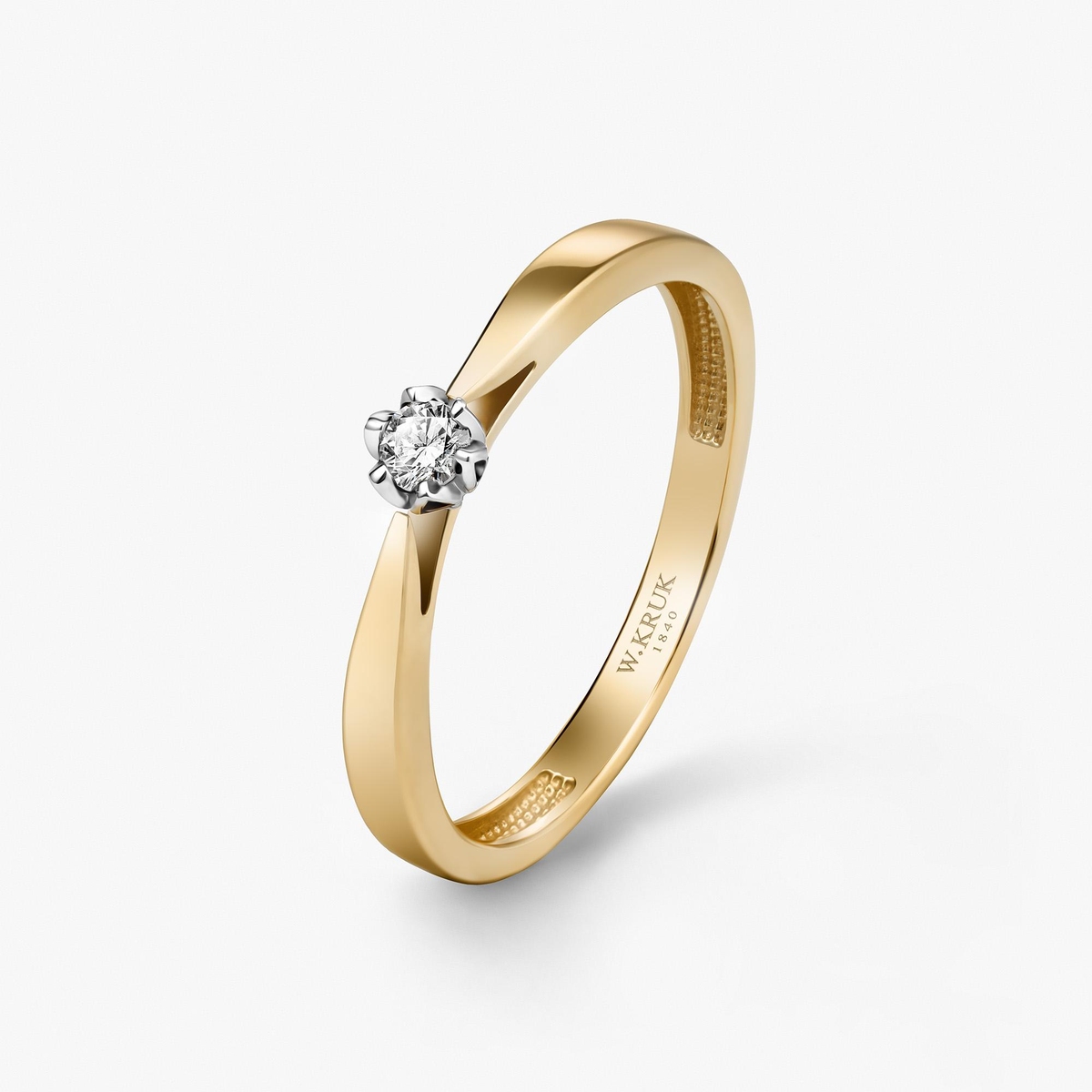 Pierścionek zaręczynowy złoty Romantyczny