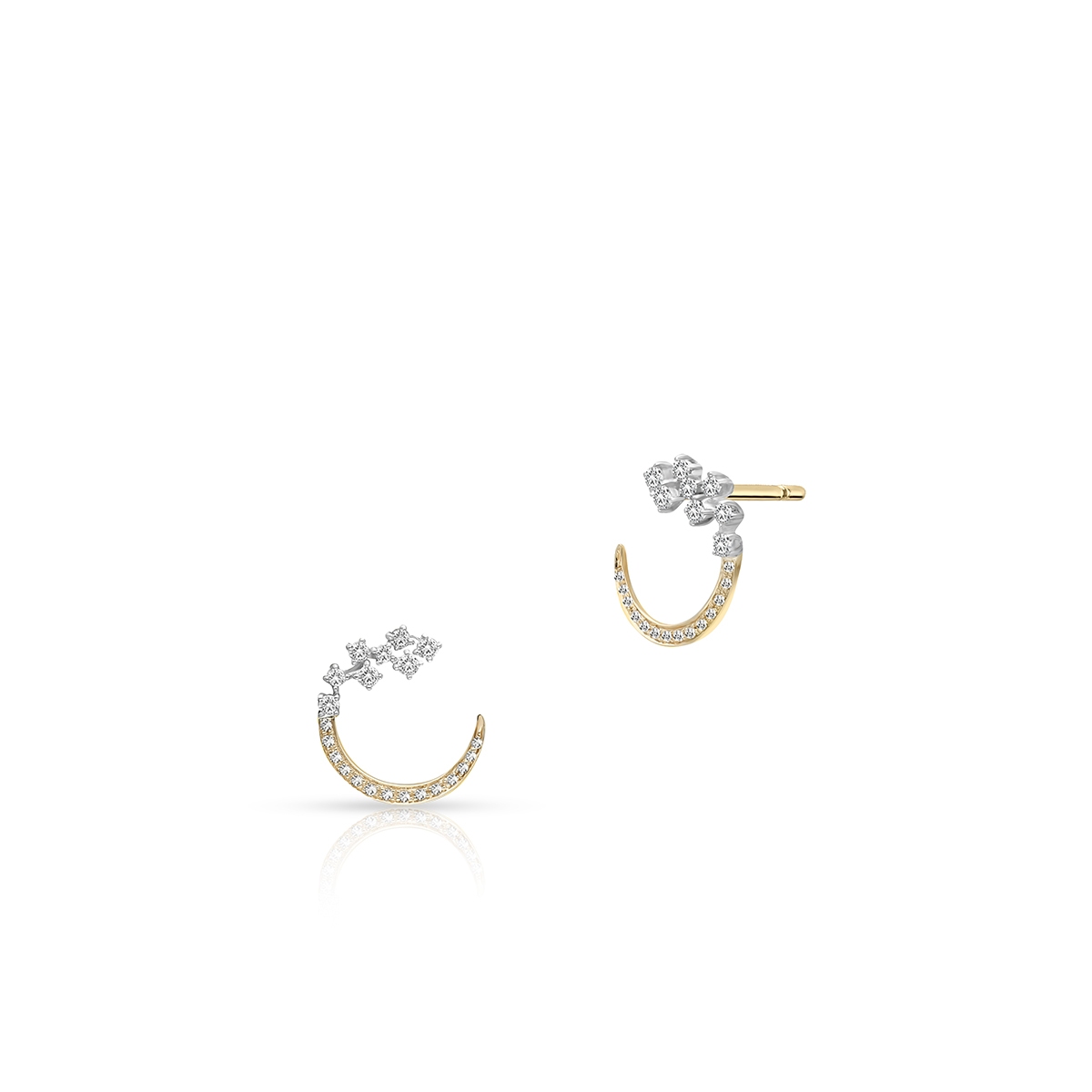 Kolczyki złote bicolor z brylantami