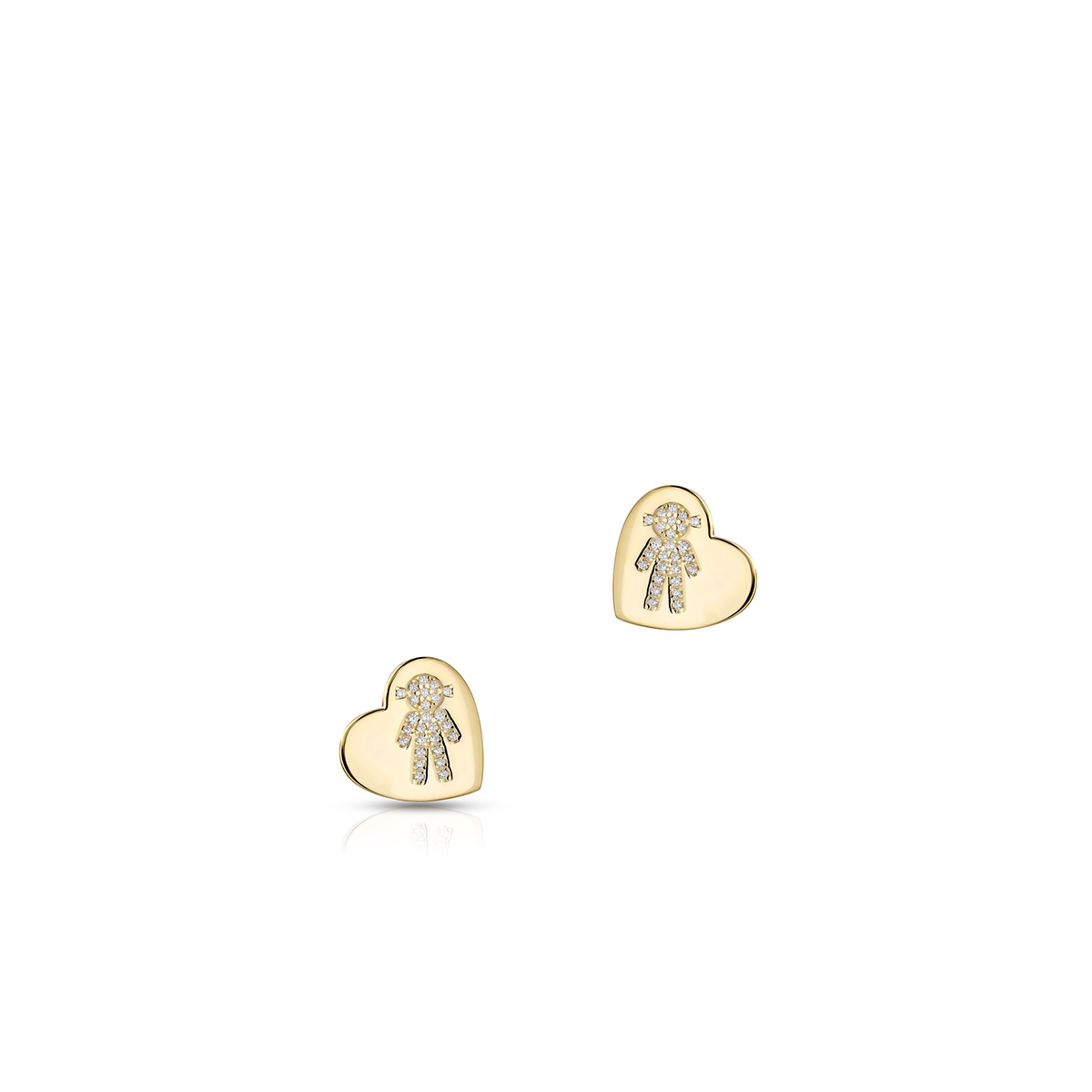 Kolczyki srebrne serduszko z cyrkoniami